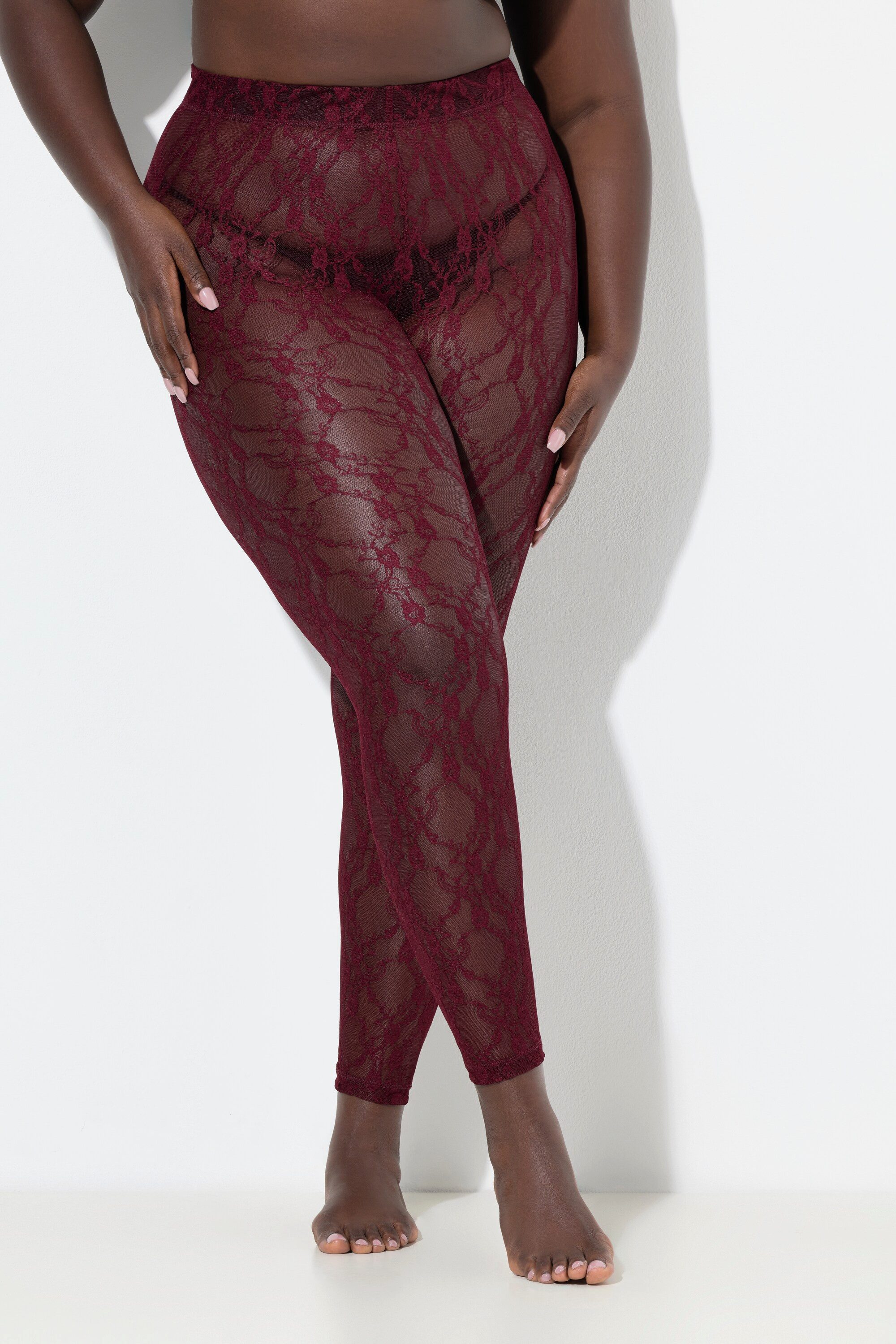 Ulla Popken Feinstrumpfhose Leggings Spitze Stretchkomfort