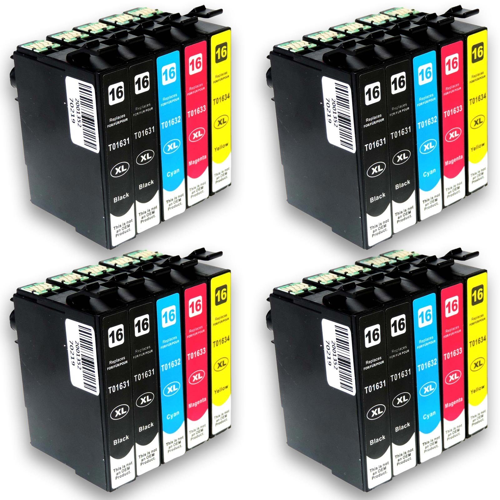 20-Farben Multipack D&C Epson Tintenpatrone T1636, Kompatibel Füller, 16XL, C13T16364010