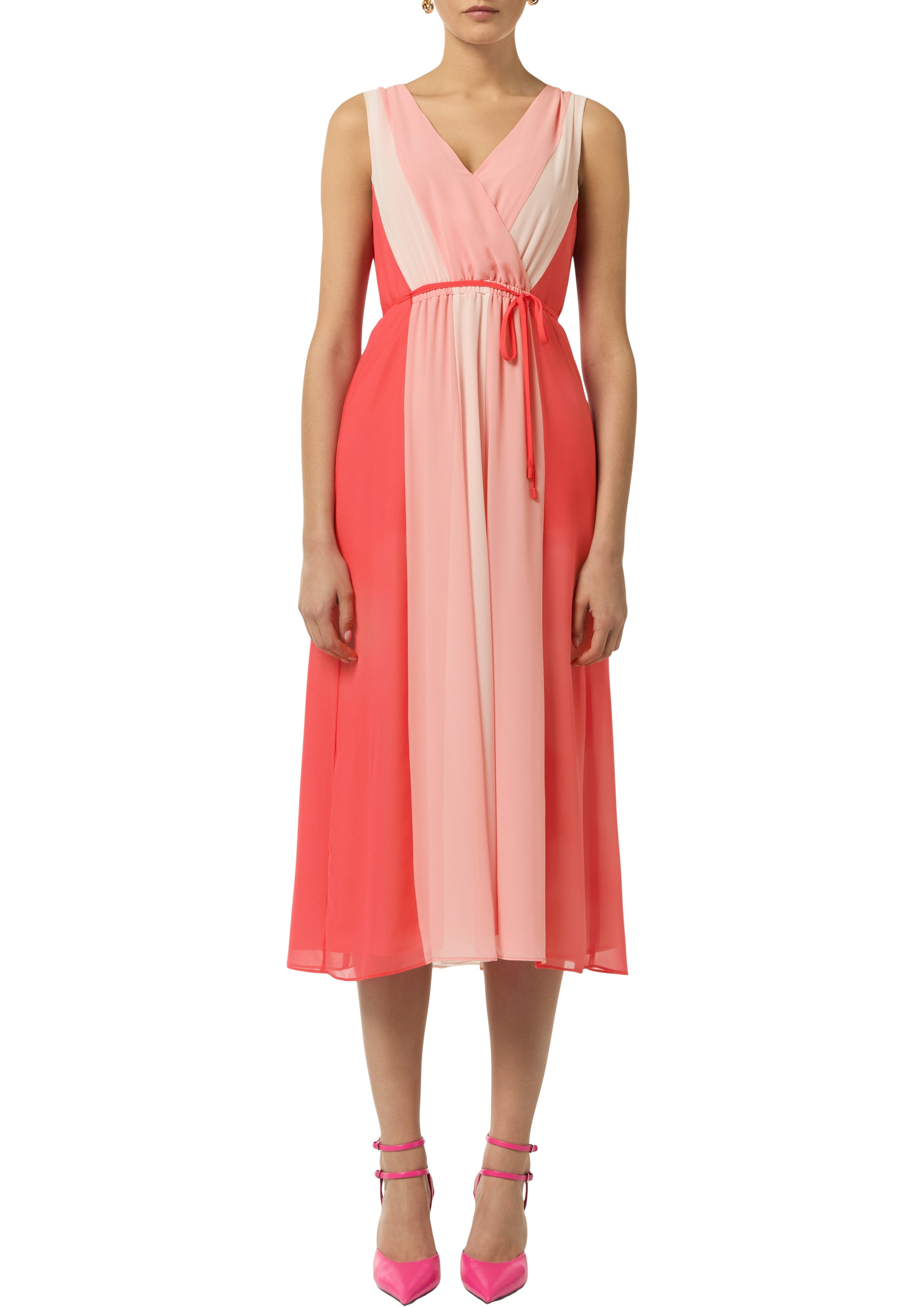 comma Maxikleid in Streifen-Optik und mit Tunnelzug