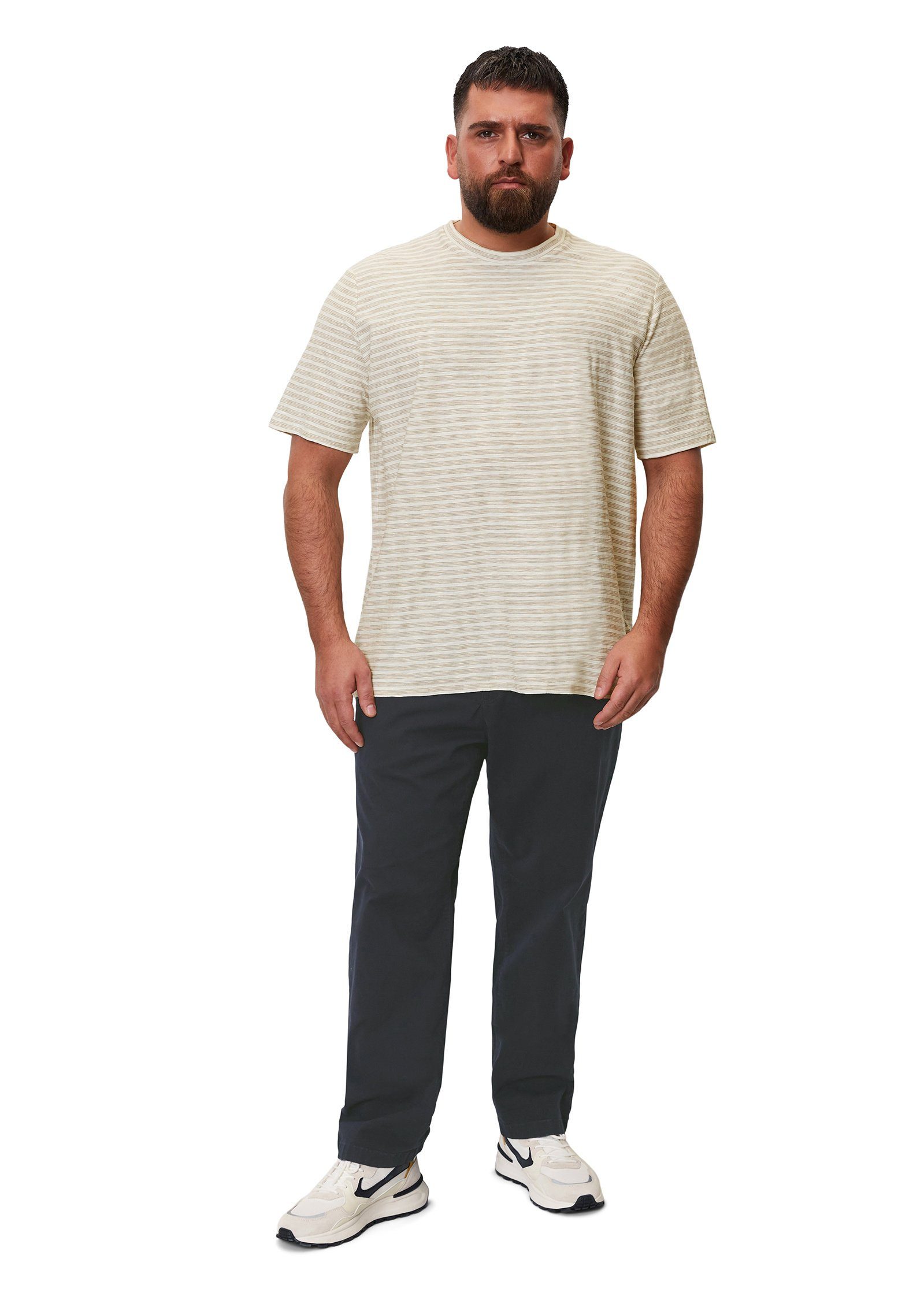 braun in softem Marc O'Polo Slub-Jersey T-Shirt