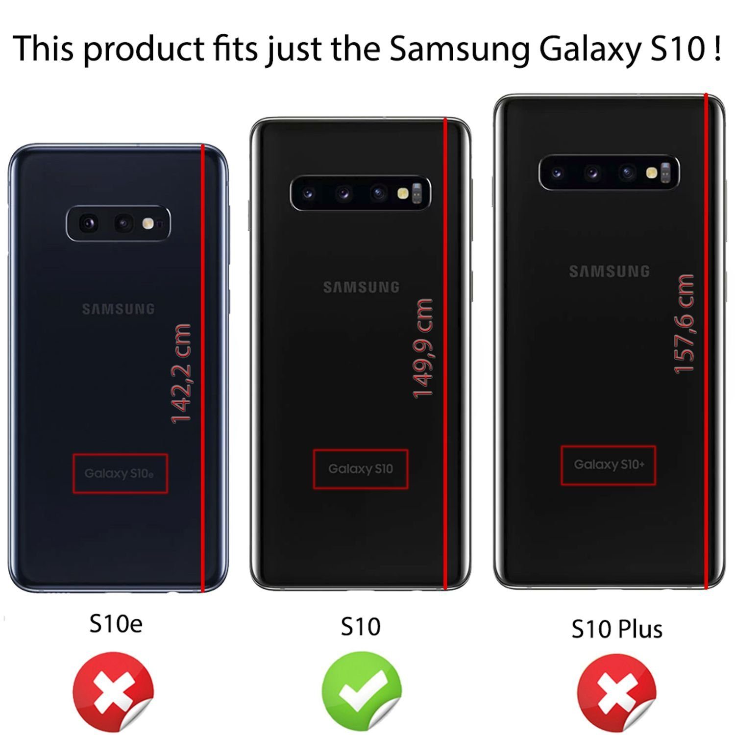 Nalia Smartphone-Hülle Samsung Galaxy S10 15,5 cm (6,1 Zoll), Klare 360 Grad Hülle / Rundumschutz / Transparent / Displayschutz Case – Bild 4 von 5