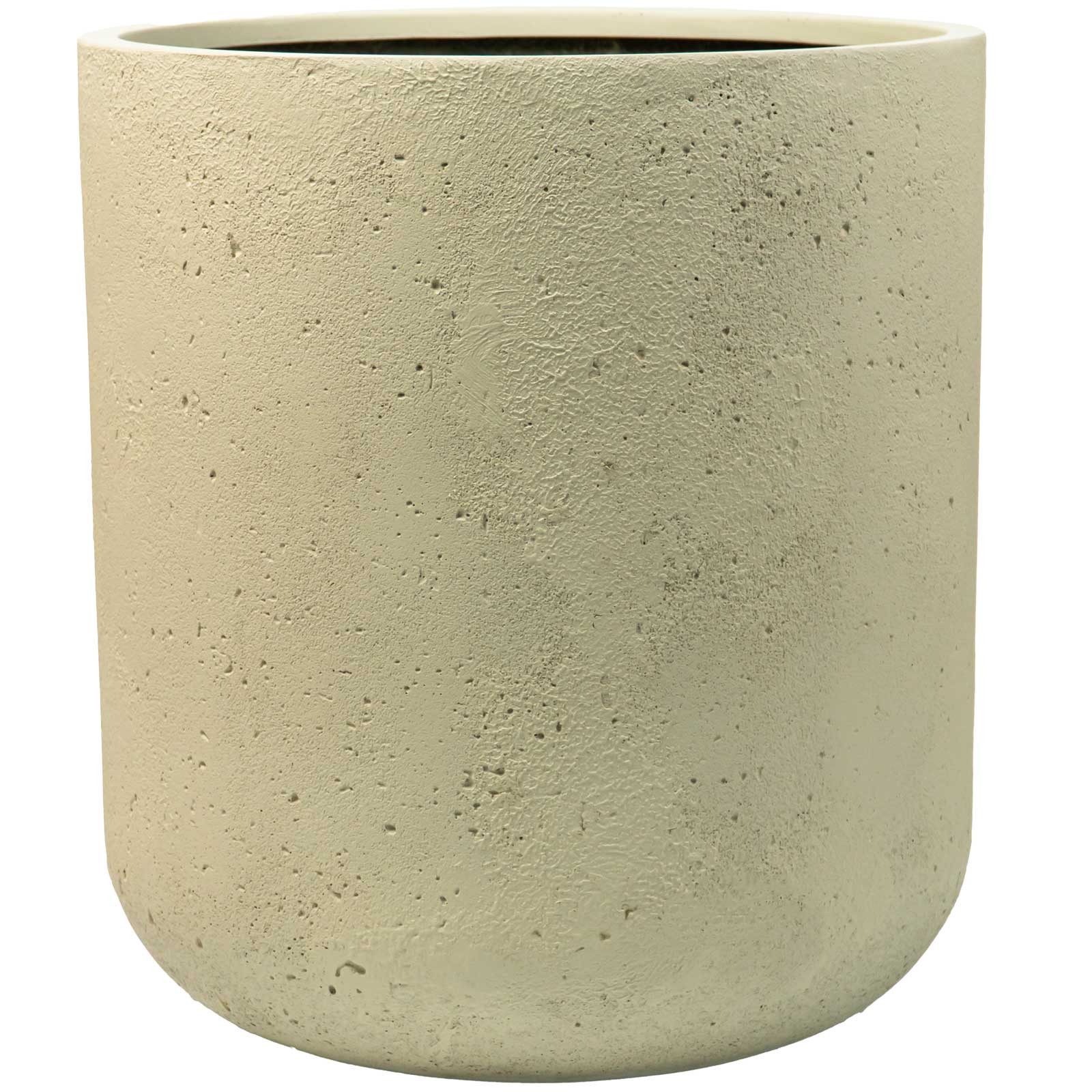 VIVANNO Blumentopf Fiberglas CHICO Rund - Vesuvbeige Matt (1 St), 45x50 cm