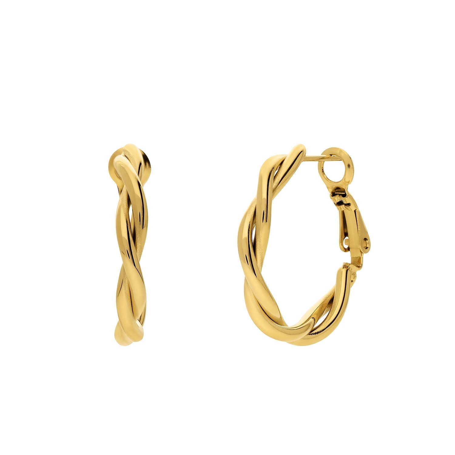 LUCARDI Paar Creolen Ohrring - Stahl - Gold - Damen