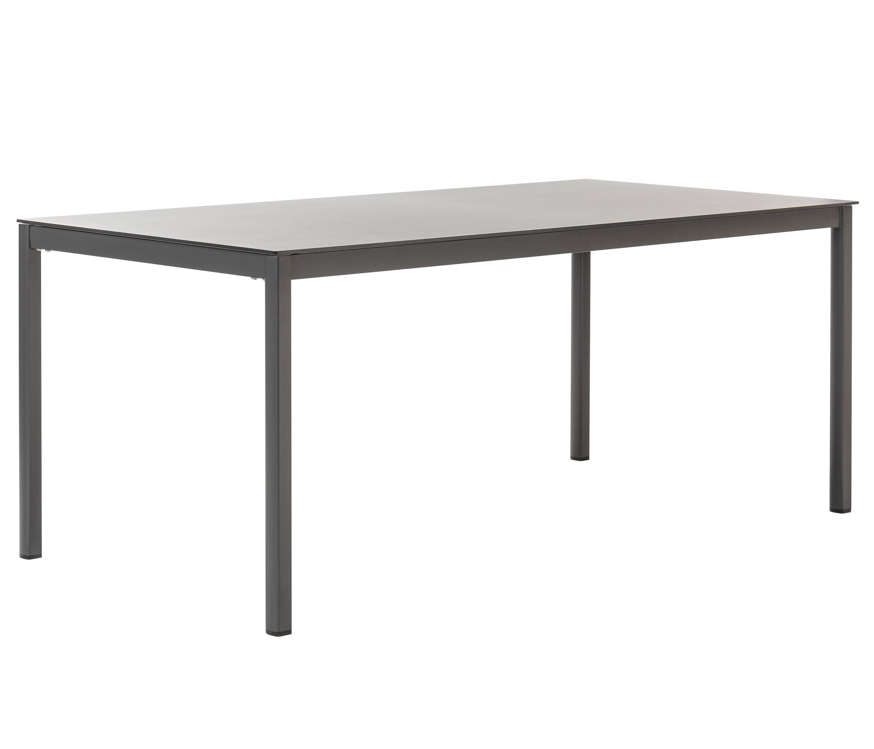 Dehner Gartentisch Lille, 6 Sitzplätze, 75 x 180 x 90 cm, mit pulverbeschichtetem Edelstahlgestell und Glasplatte