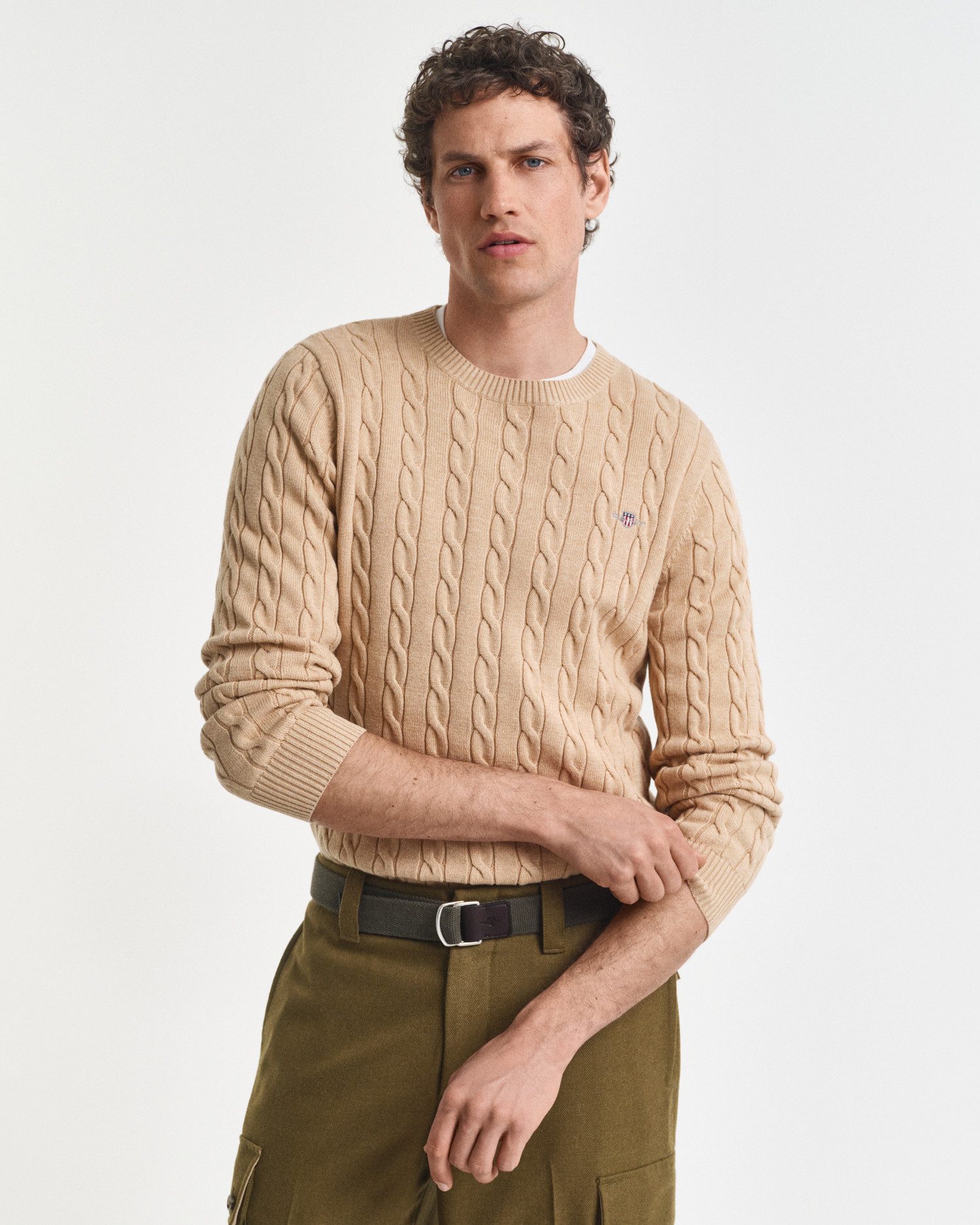 Gant Sweatshirt COTTON CABLE C-NECK, TARTAN günstig online kaufen