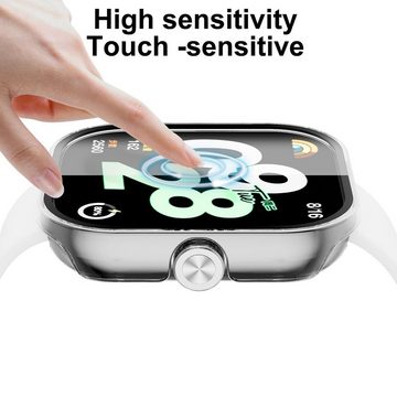 Wigento Smartwatch-Hülle Für Xiaomi Redmi Watch 4 Kunststoff Hülle + 3D Hartglas Transparent