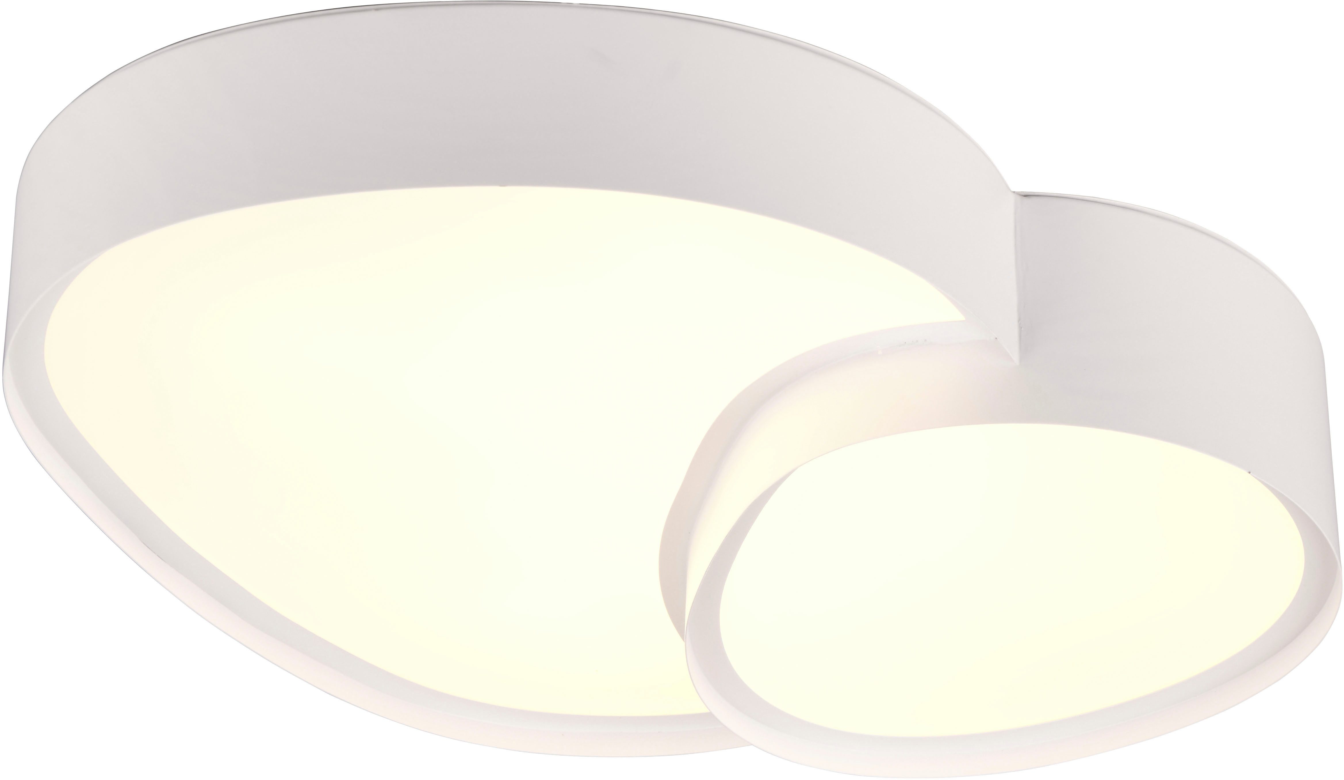 TRIO Leuchten LED Deckenleuchte RISE, LED Deckenlampe 21W 2400 Lumen warmweiß bis kaltweiß 2700-6500K, Dimmfunktion, LED fest integriert, warmweiß - kaltweiß, Fernbedienung dimmbar Memoryfunktion Nachtlicht CCT Lichtfarbe wählbar