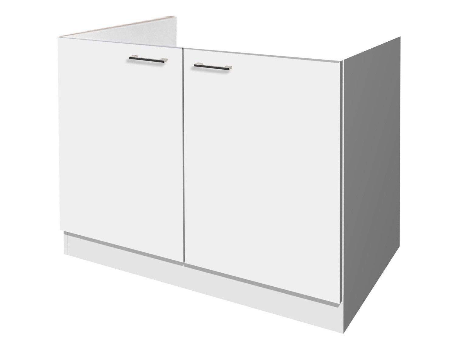 Flex-Well Spülenunterschrank Spülenunterschrank ohne Arbeitsplatte - 100 cm breit - Weiß – Toska