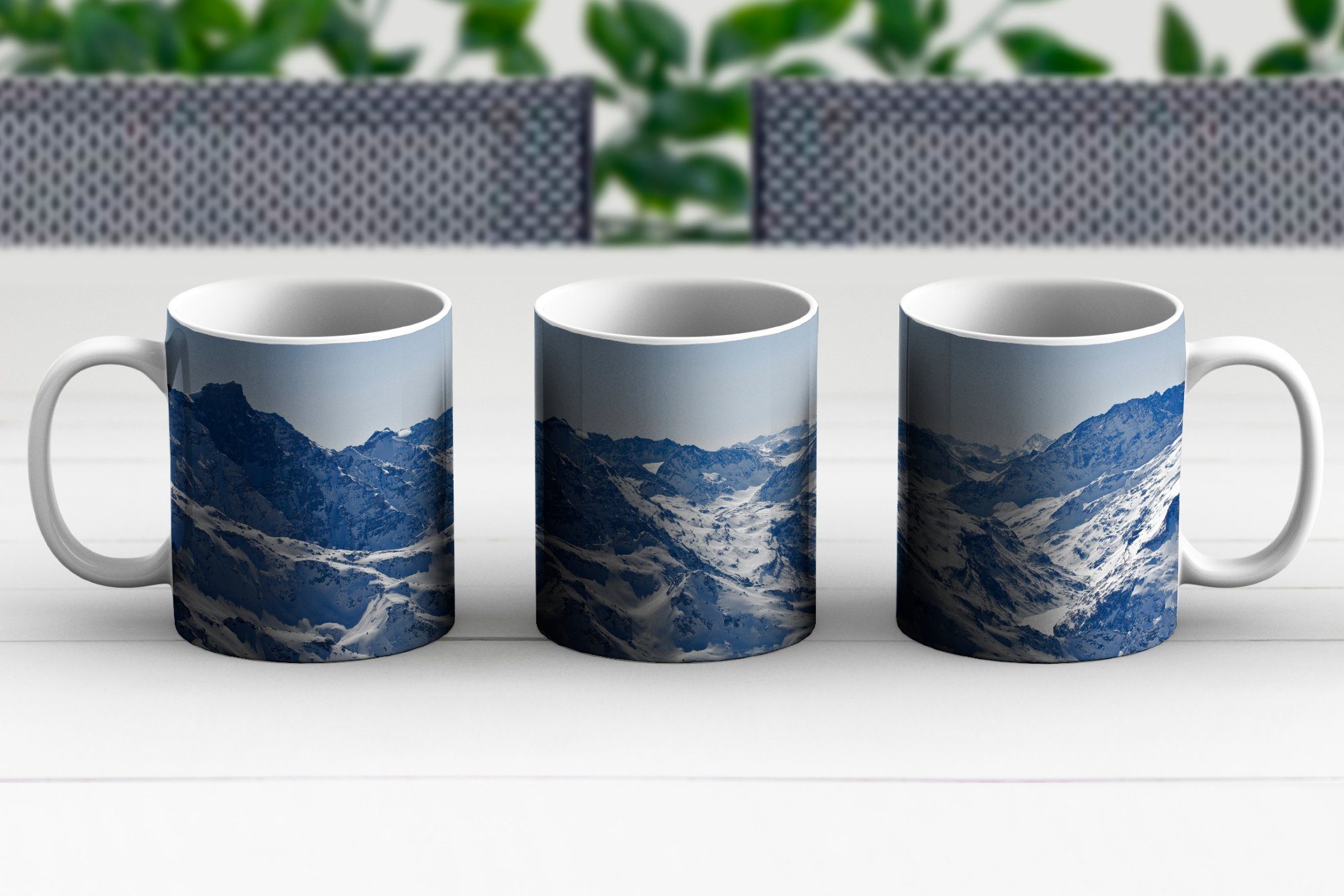 MuchoWow Tasse Alpen Berg Kaffeetassen, Teetasse, - Schnee, Geschenk Teetasse, Becher, - Keramik