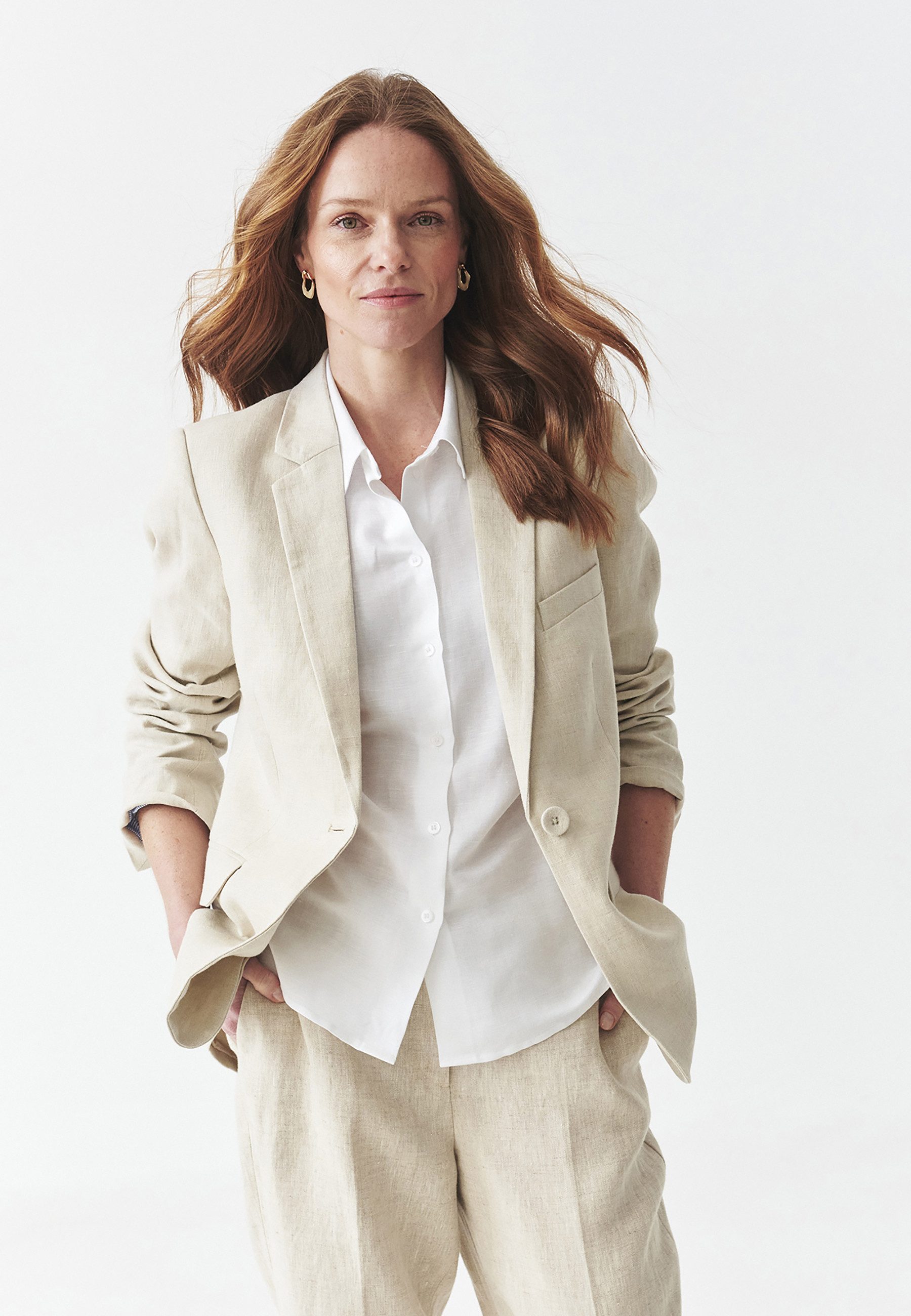 TATUUM Longblazer Locker Sitzender Leinenblazer - Meko