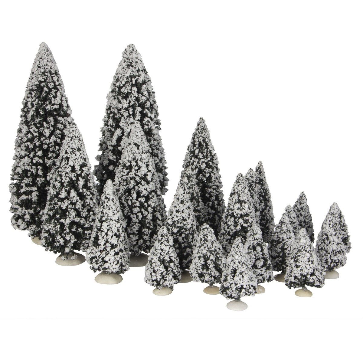LuVille Weihnachtsdorf Luville Collectables Evergreen tree assorted 21 pieces - h22xd8cm