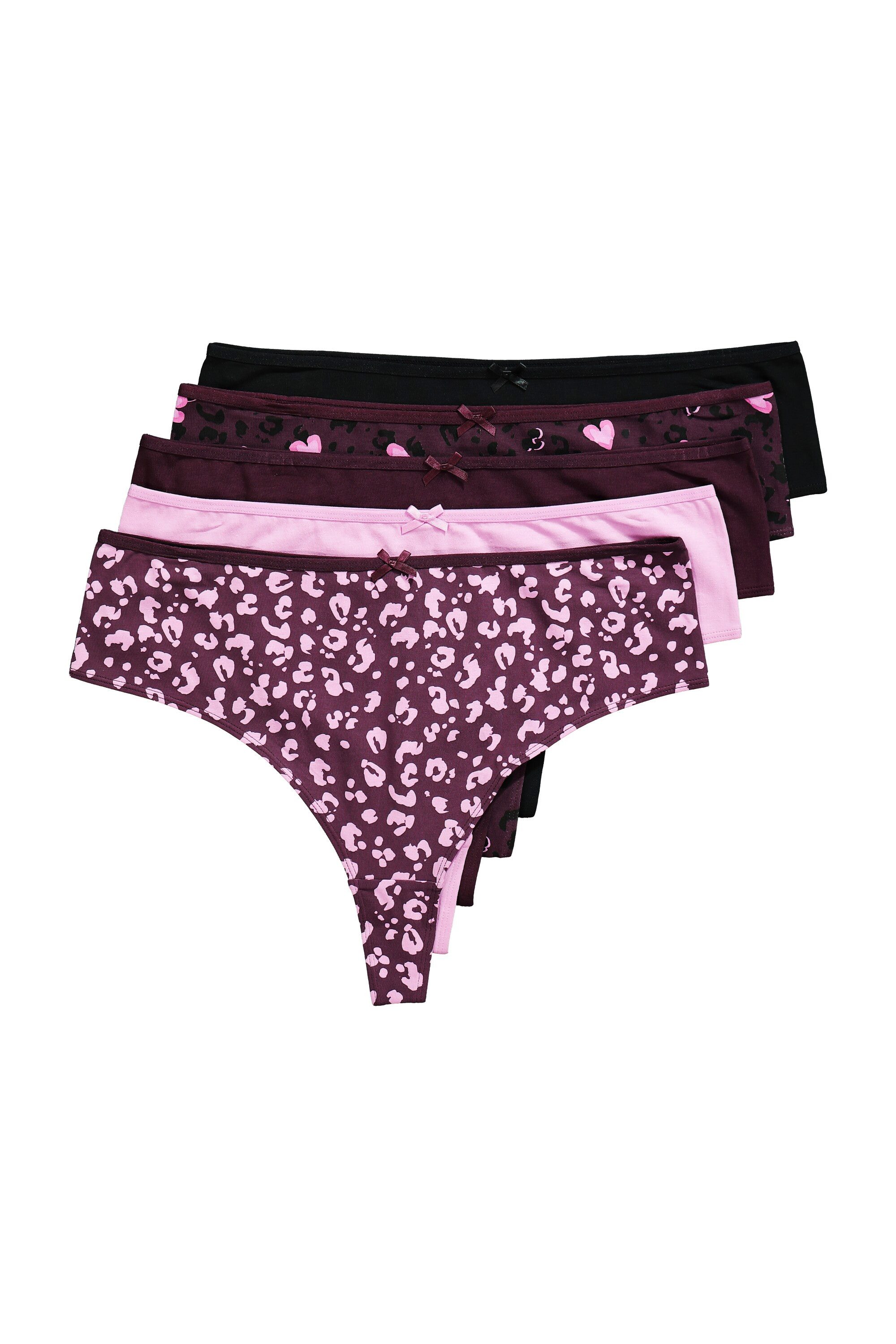 Ulla Popken Slip Strings 5er-Pack Muster/einfarbig