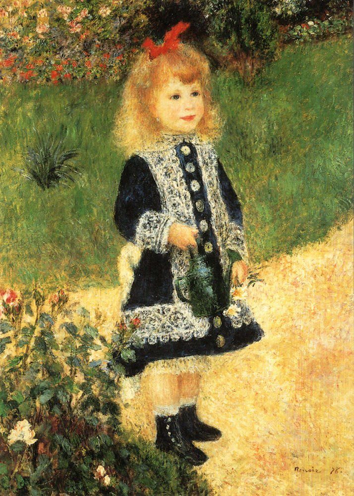 Postkarte Kunstkarte Pierre Auguste Renoir "Mädchen mit Giesskanne"