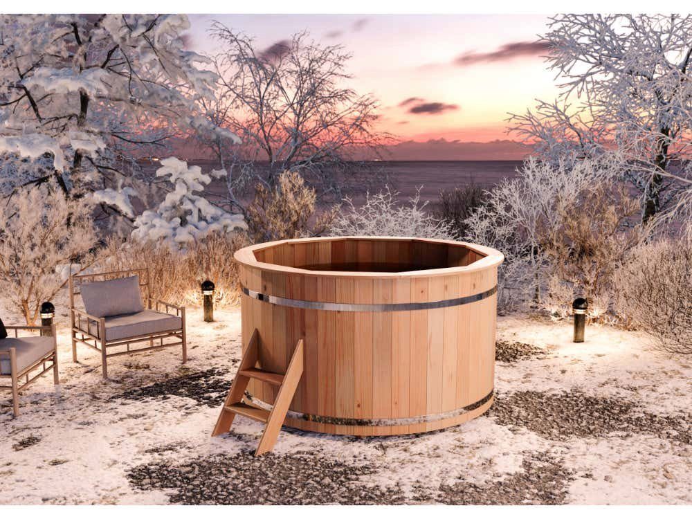 FinnTherm Whirlpool Badefass Holz Bergen, in Naturbelassen günstig online kaufen