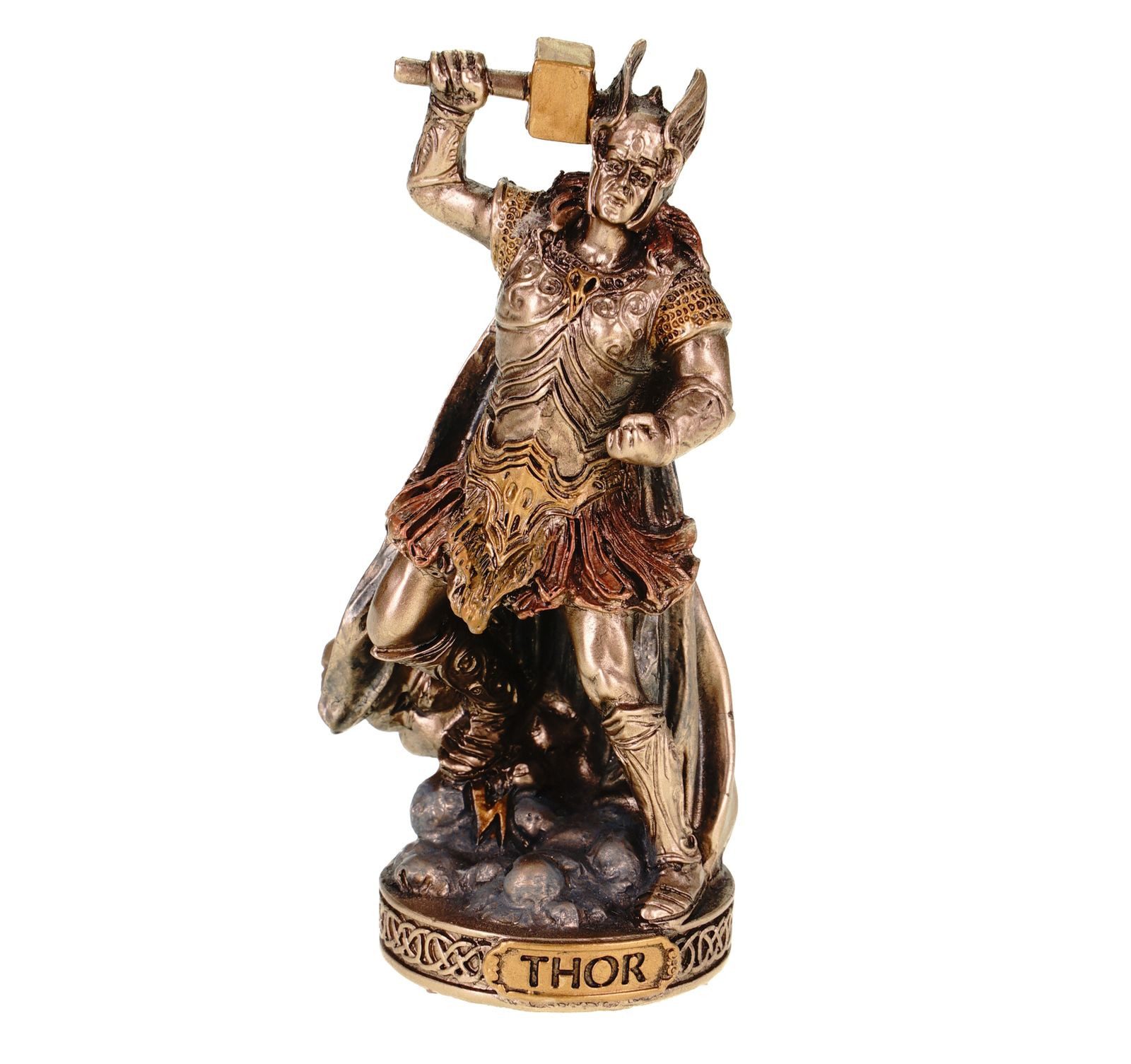 Dekofigur Miniatur Figur germanischer Gott Thor bronzefarben by Veronese
