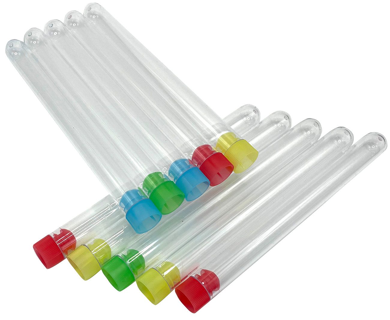 myExperimentSet Experimentierkasten Reagenzgläser aus Kunststoff mit Stopfen, bunt, (10-tlg)