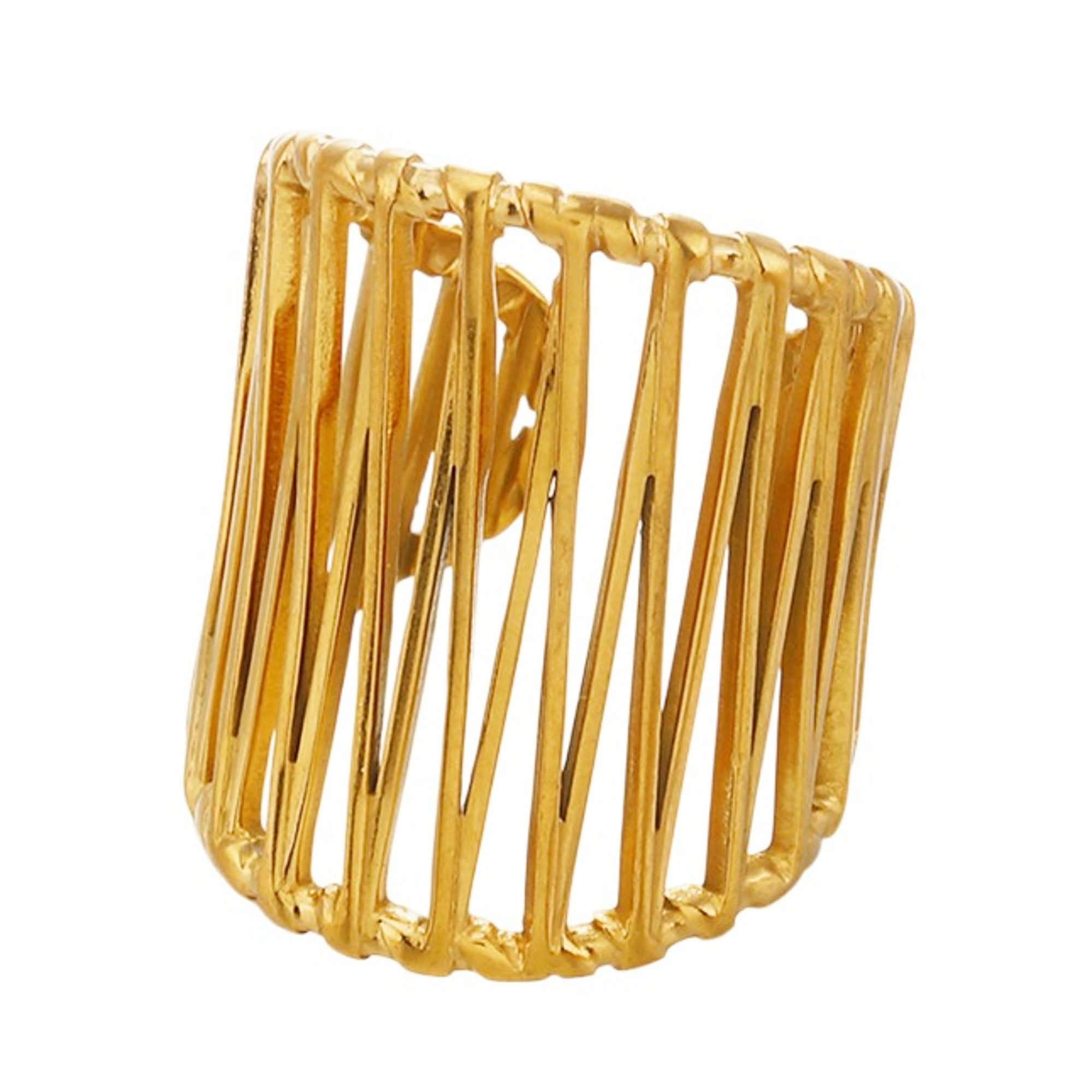 KARMA Fingerring Damenring Statement Ring Gold Edelstahl hypoallergen (Geschenk Frauen Fingerring vergoldet, Damenschmuck Damen), wasserfest verstellbar modern