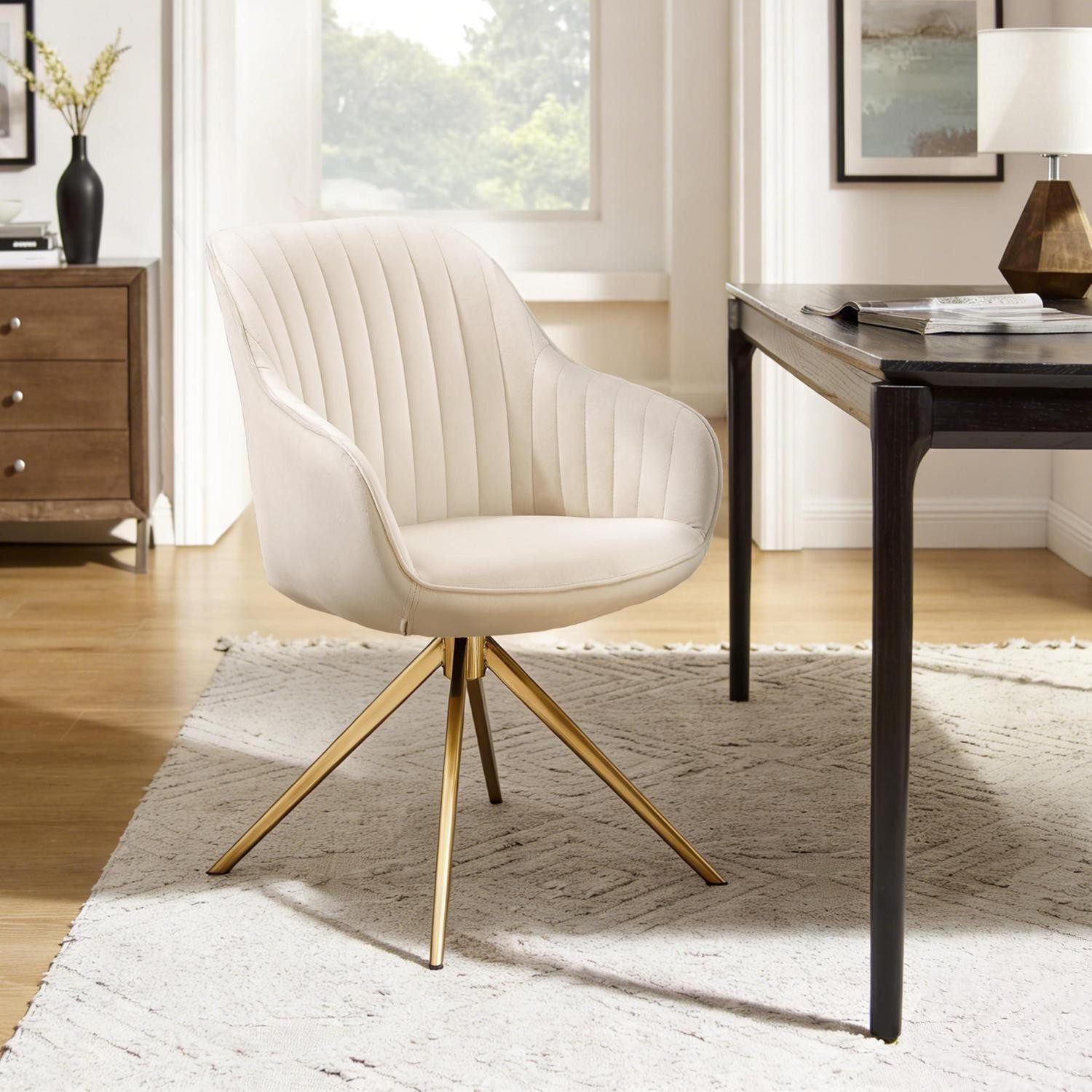 LuxusKollektion Esszimmerstuhl Drehstuhl Esszimmer Beige