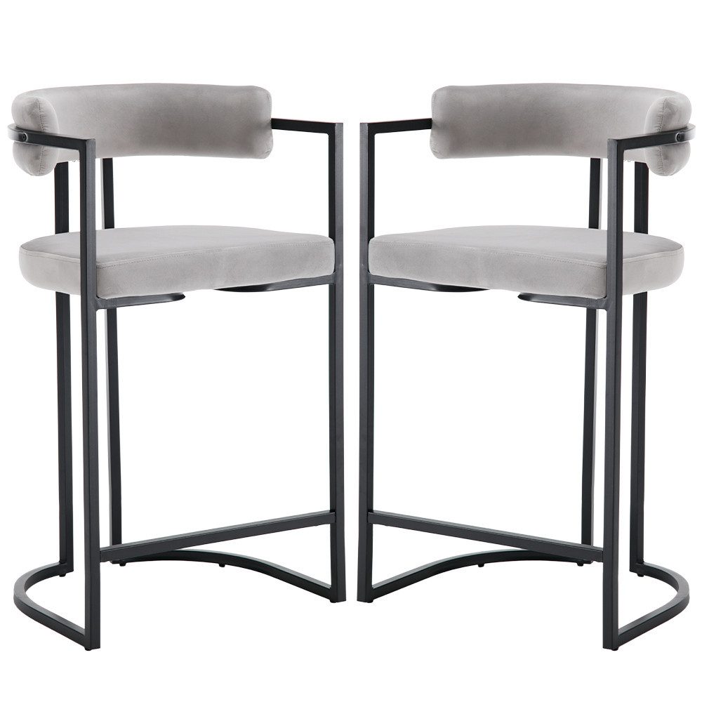 WAHSON OFFICE CHAIRS Barhocker 2er Set, Samt Küchenhocker Barstühle mit sch günstig online kaufen