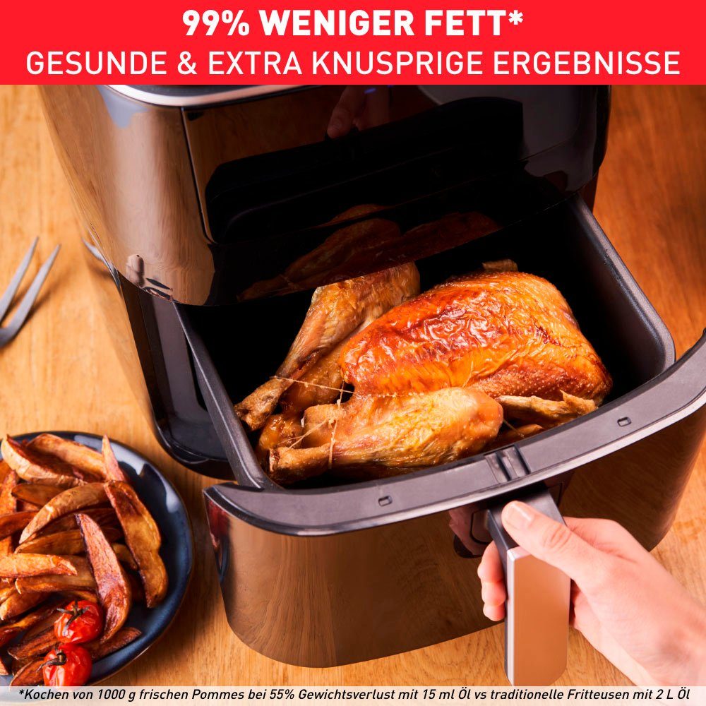 Tefal Heißluftfritteuse FW2018 Easy Fry Grill & Steam, 1700 W, Grill + Dampfgarer, 7 automatische Programme, 6,5 Liter, Timer, FW2018