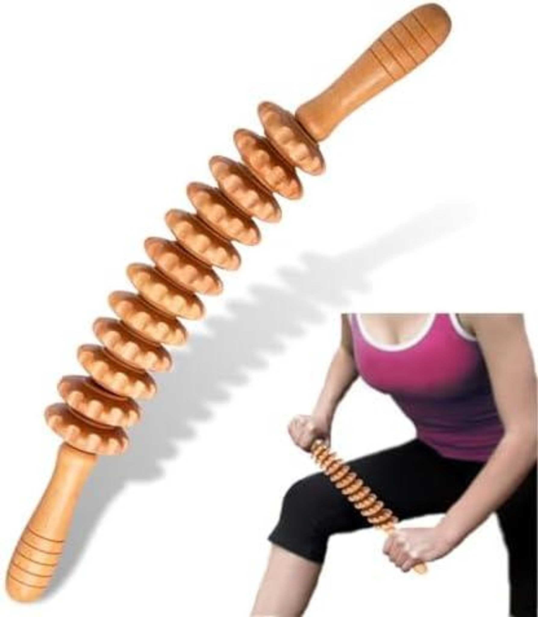 FELIXLEO Massageroller Massageroller Holz Faszienstab Buchenholz Cellulite Lymphdrainage