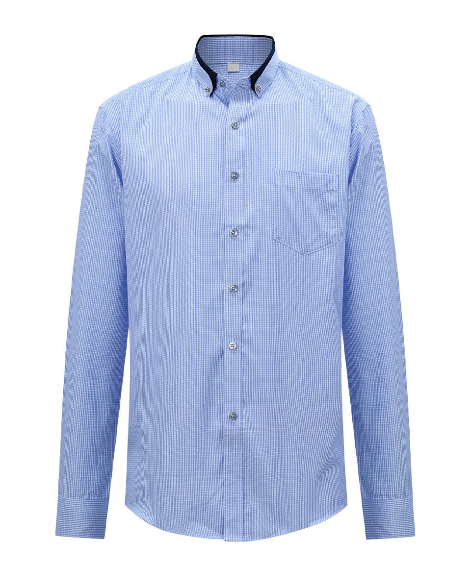 Allthemen Businesshemd Herren Slim Fit Langarmhemd karierter Herrenhemd mit günstig online kaufen