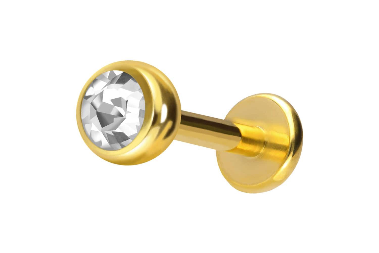 PIERCINGLINE Piercing-Set Titan Labret KRISTALL (Labrets, 1-tlg)