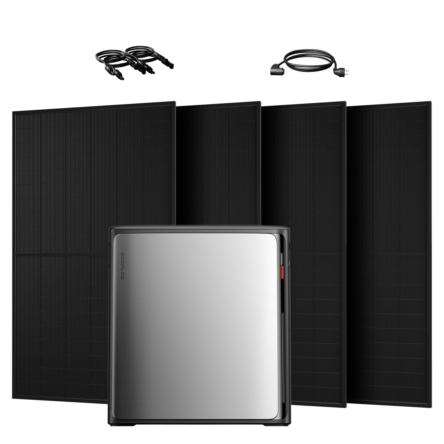 Ecoflow Balkonkraftwerk 2000W ECOFLOW STREAM Ultra X 3,84kWh All in One Speicher, (4 x JA Solar 500Wp Full Black Paneele im Lieferumfang enthalten), 4 MPPT Solareingang mit integriertem Mikro-Wechselrichter