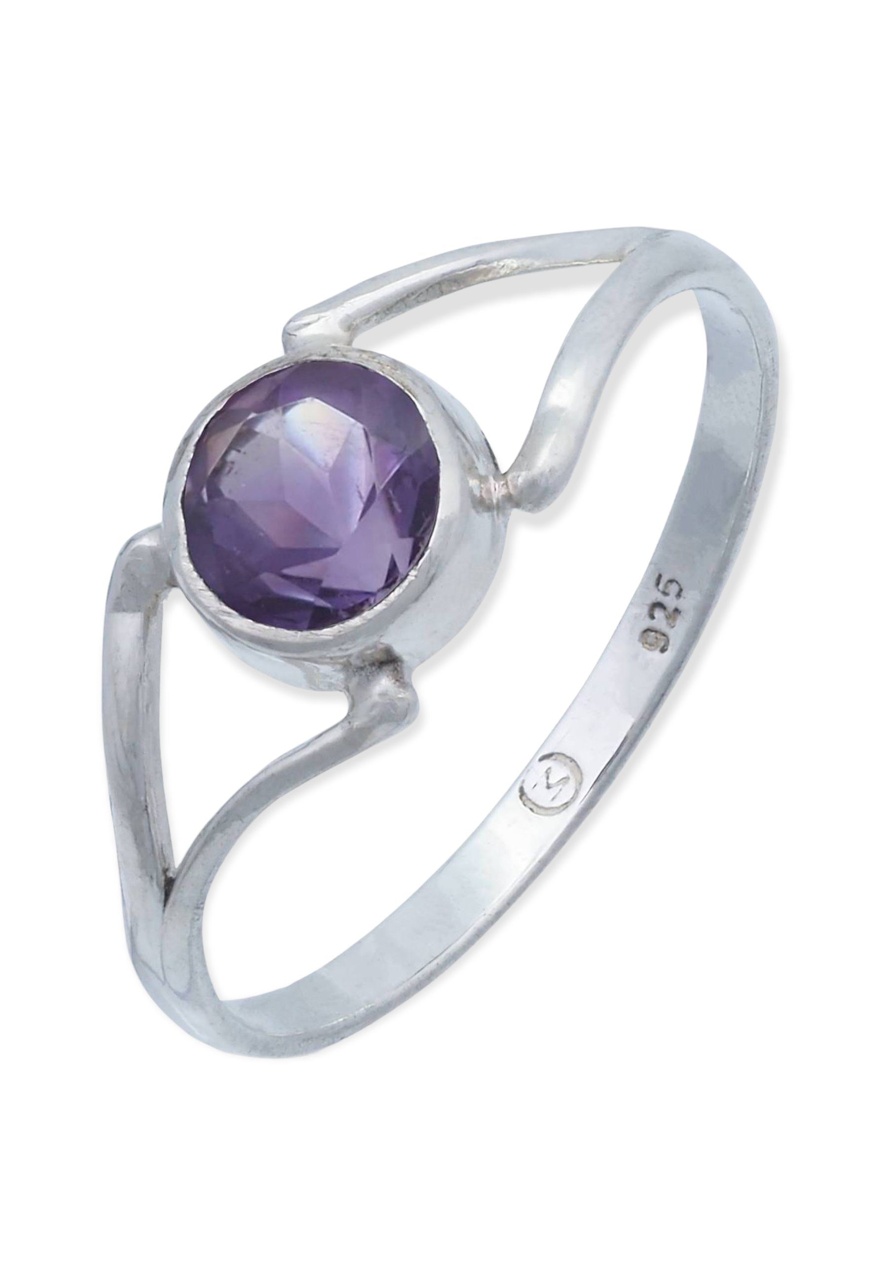 mantraroma Silberring 925er Silber mit Amethyst