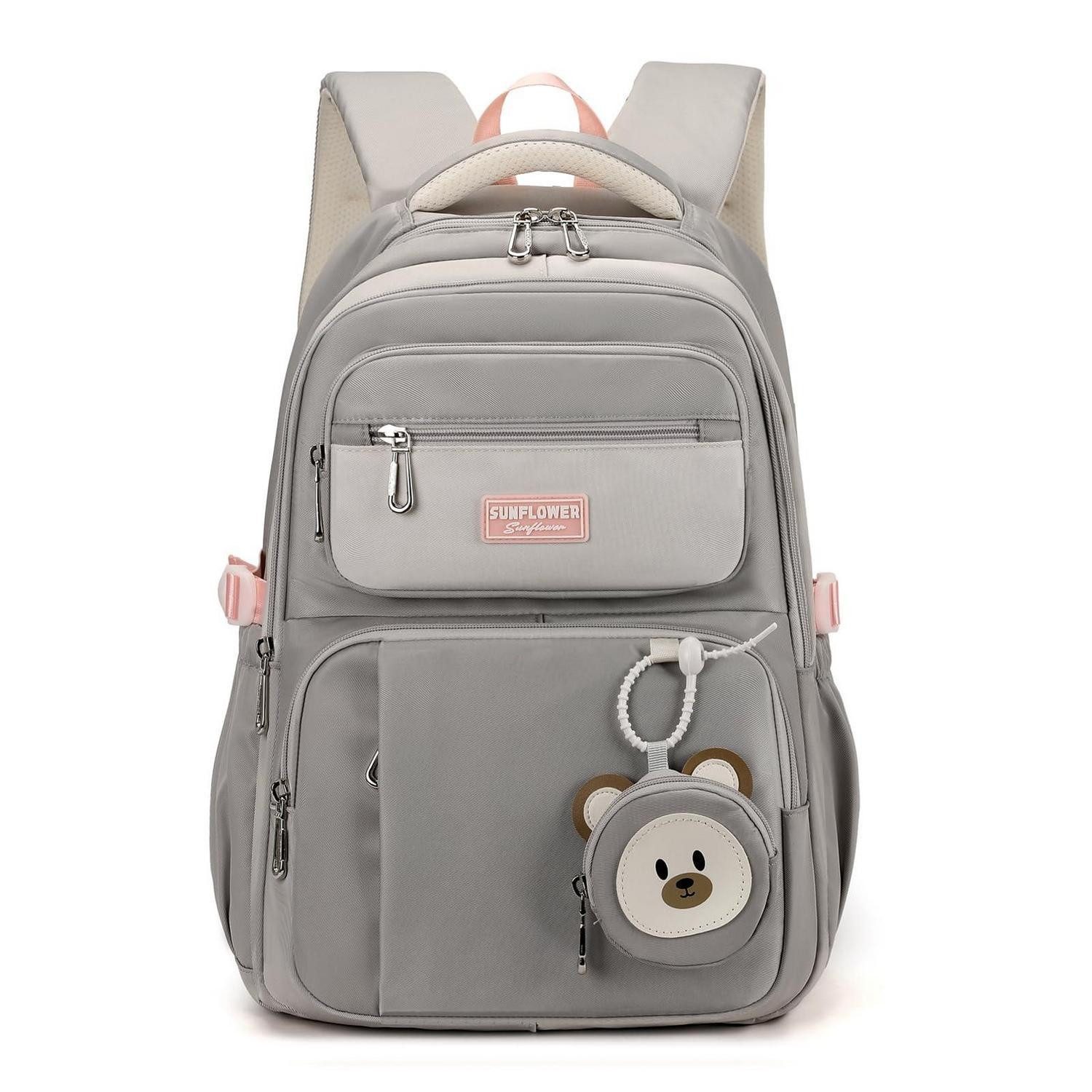 LuxusKollektion Schulranzen Schulrucksack Grau Nylon 40L