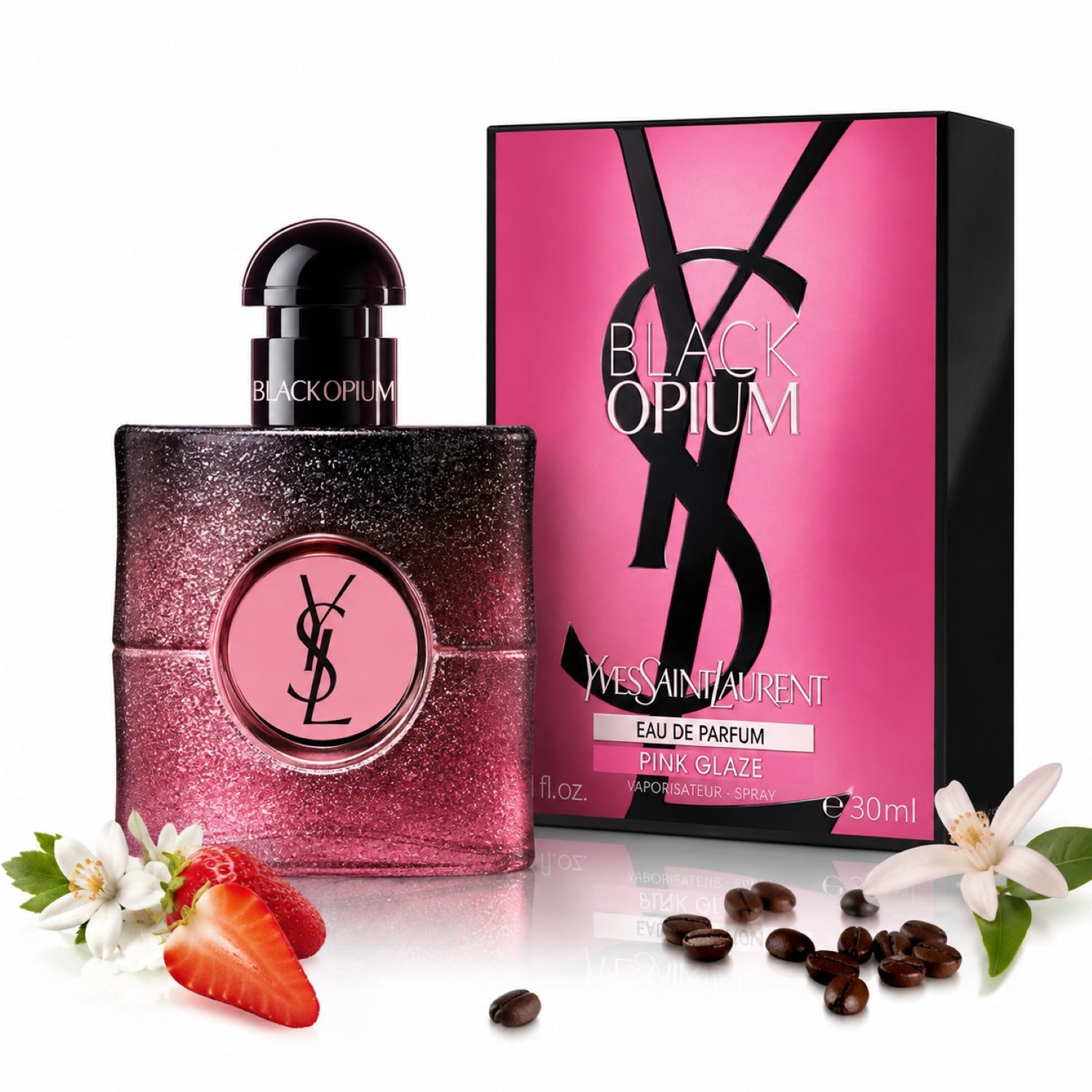 YVES SAINT LAURENT Eau de Parfum Black Opium Pink Glaze, Glasflakon
