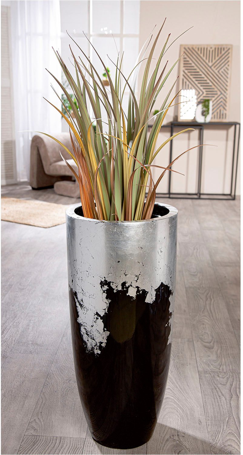 GILDE Pflanzkübel Übertopf XXL Konus schwarz; silberfarben (1 St)