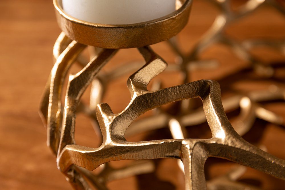 riess-ambiente Kerzenhalter ABSTRACT 38cm gold, Metall · Deko · Kranz aus Ästen · für 4 Kerzen · Wohnzimmer – Bild 5 von 5