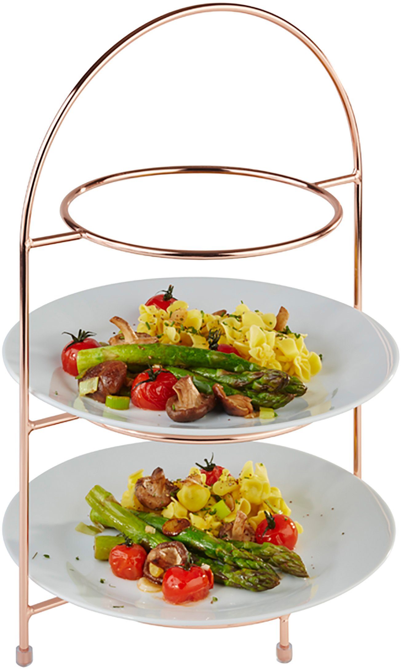 APS Servier-Set Serviergestell, Metall, Kupferoptik, für 3 Teller