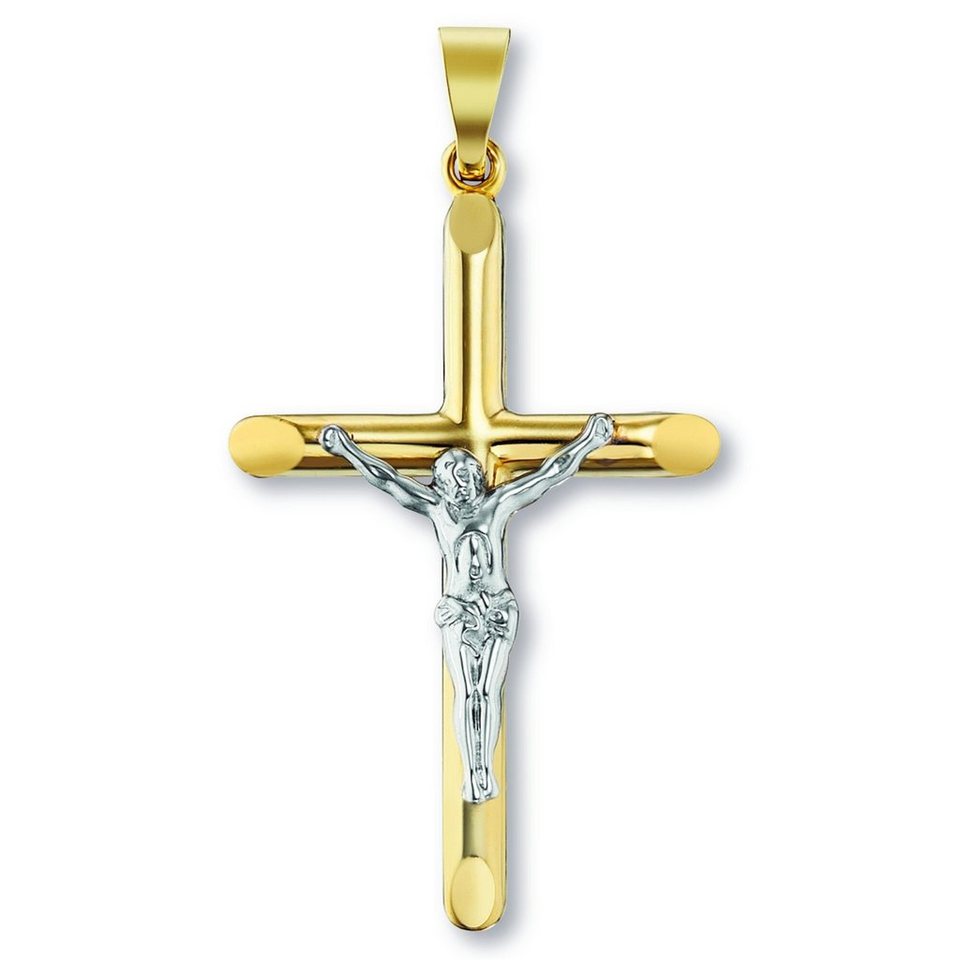 ONE ELEMENT Kettenanhänger Kreuz Anhänger aus 333 Gelbgold, Damen Gold  Schmuck, Abmessung / Motiv : 34 mm x 18 mm x 4 mm