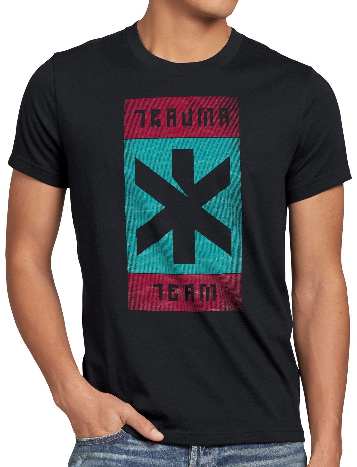 Cyberpunk silverhand samurai style3 T-Shirt Trauma Herren Print-Shirt Team