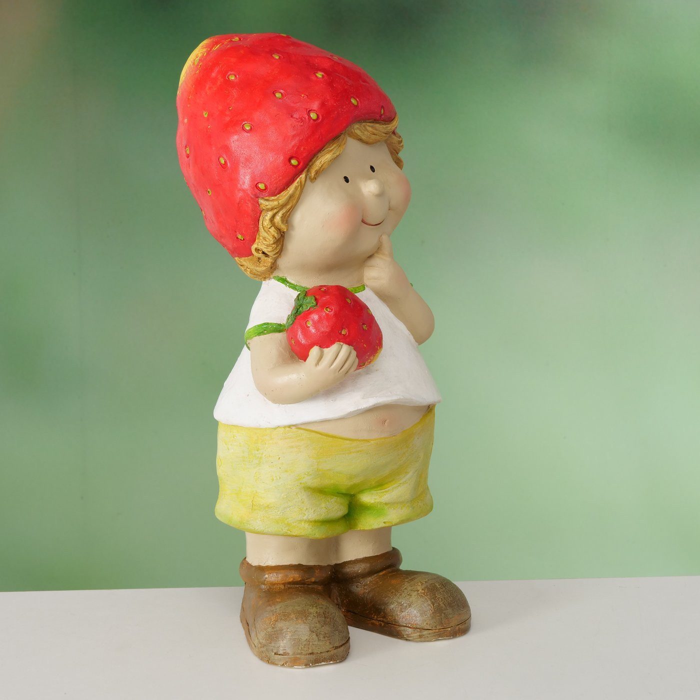 BOLTZE Gartenfigur Gartenfigur Emil Erdbeer aus Keramik wetterfest handbemalt Höhe 44,5cm, (1 St)