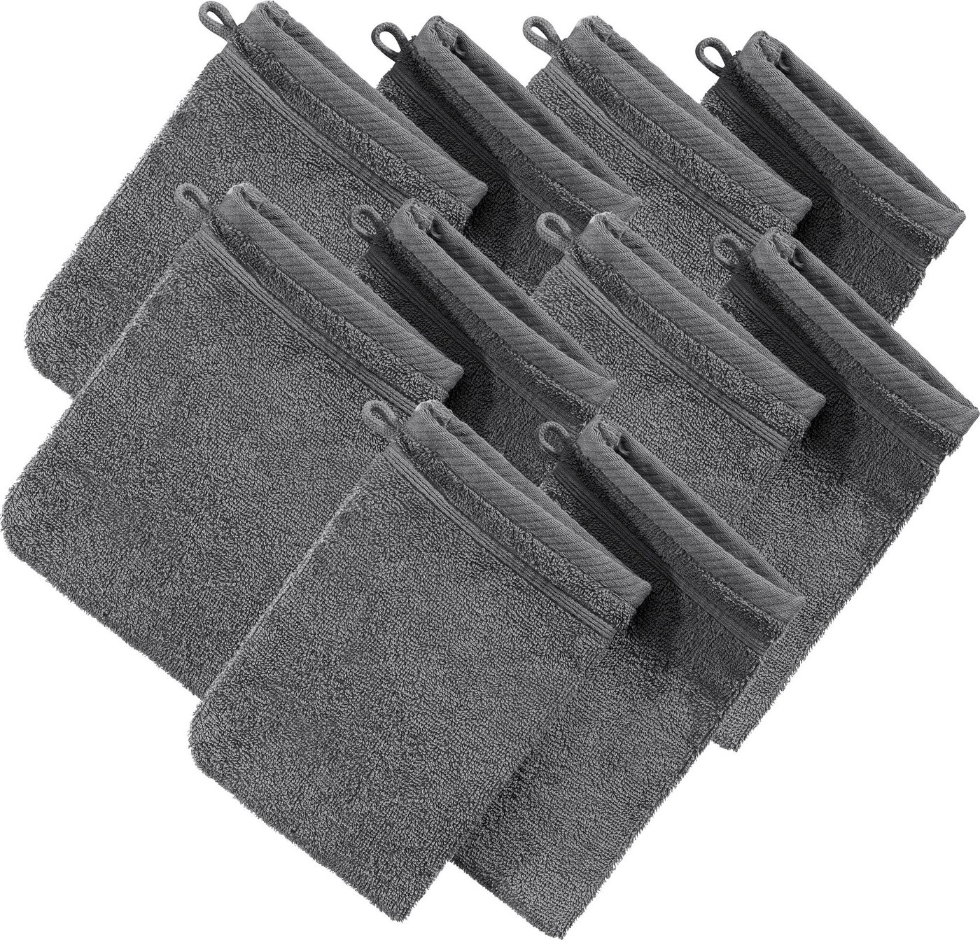 Erwin Müller Waschhandschuh Waschhandschuh "Heidelberg" 10er-Pack, Frottier, Walk-Frottier Uni