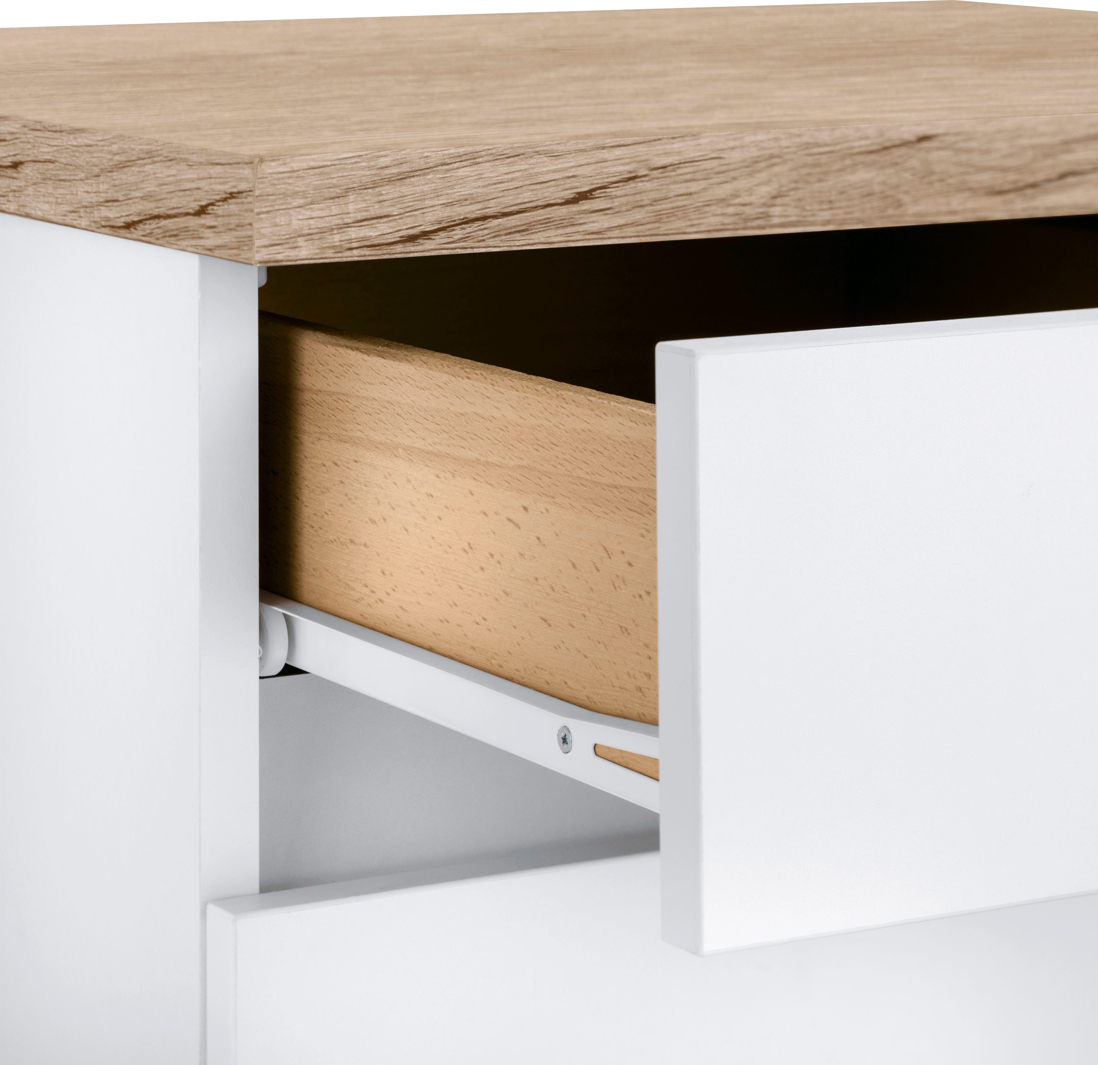 Meuble de cuisine OPTIFIT Roth, dimensions 210 x 175 cm, avec électroménager en option, fonction d'ouverture par simple pression