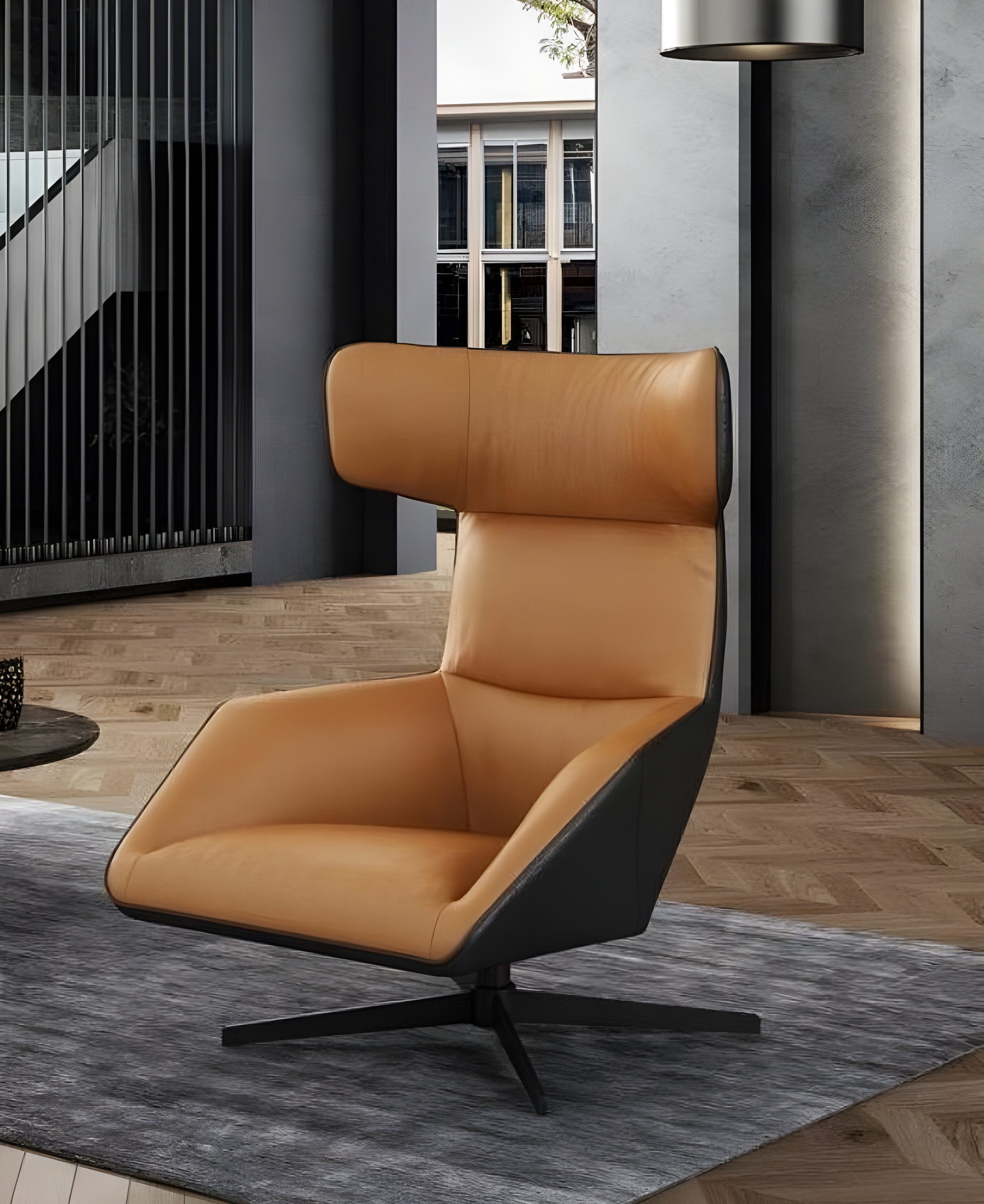 Xlmoebel Loungesessel Luxuriöser Einzelsessel in Blau aus Leder für das Wohnzimmer (1-St., Крісла), Hergestellt in Europa