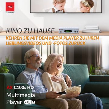 RED OPTICUM HD AX C100 silber Full HD - DVB-C Kabel-Receiver (EPG, HDMI, USB, SCART, Coaxial Audio, Receiver für Kabelfernsehen)