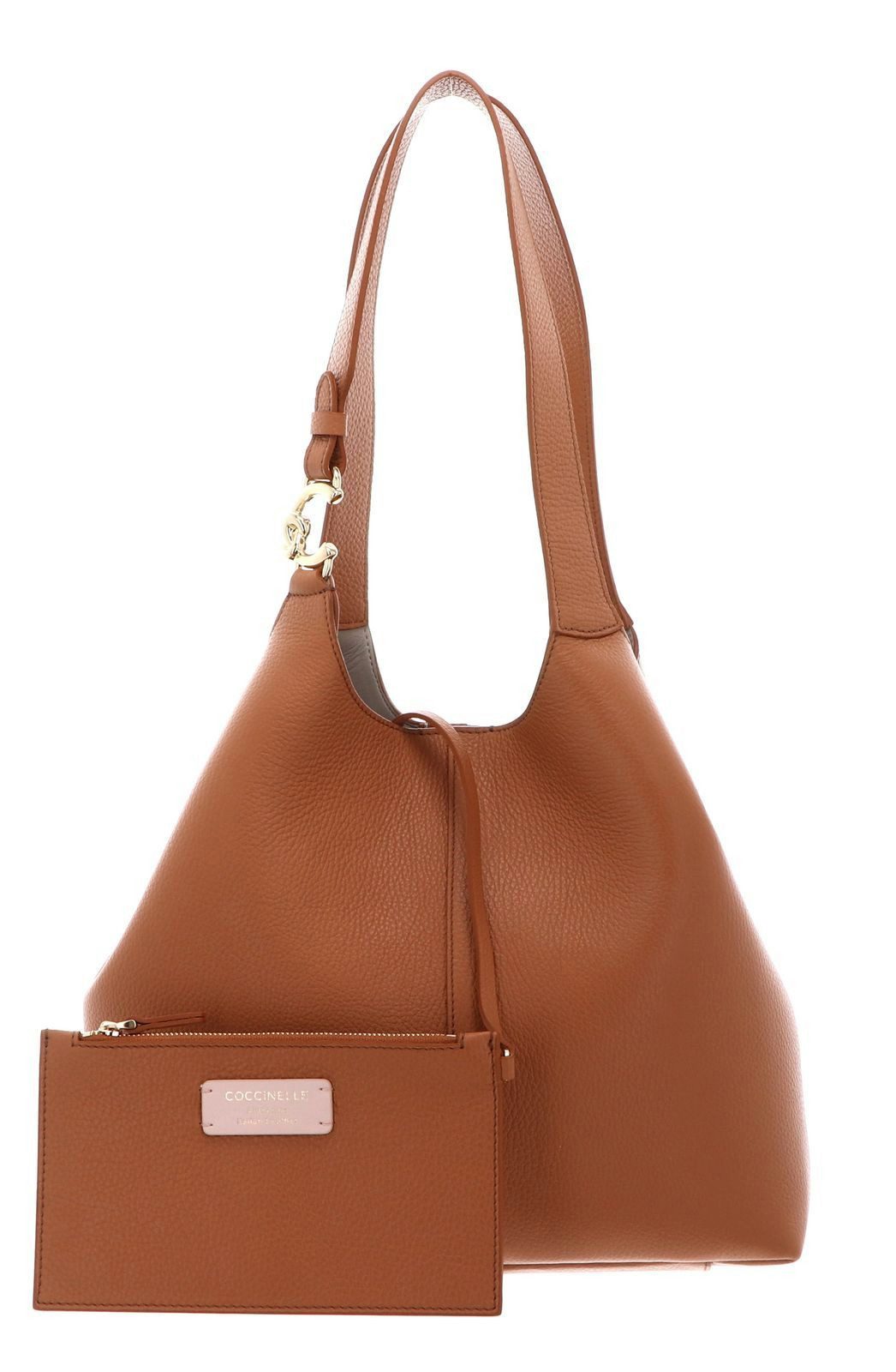 COCCINELLE Schultertasche Shopper (Set, 2-tlg), aus echtem Rindsleder