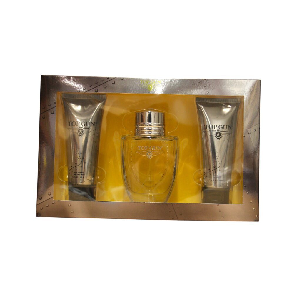 TOP GUN Eau de Toilette Chevron Geschenkset EDT + Duschgel + Aftershave Balsam