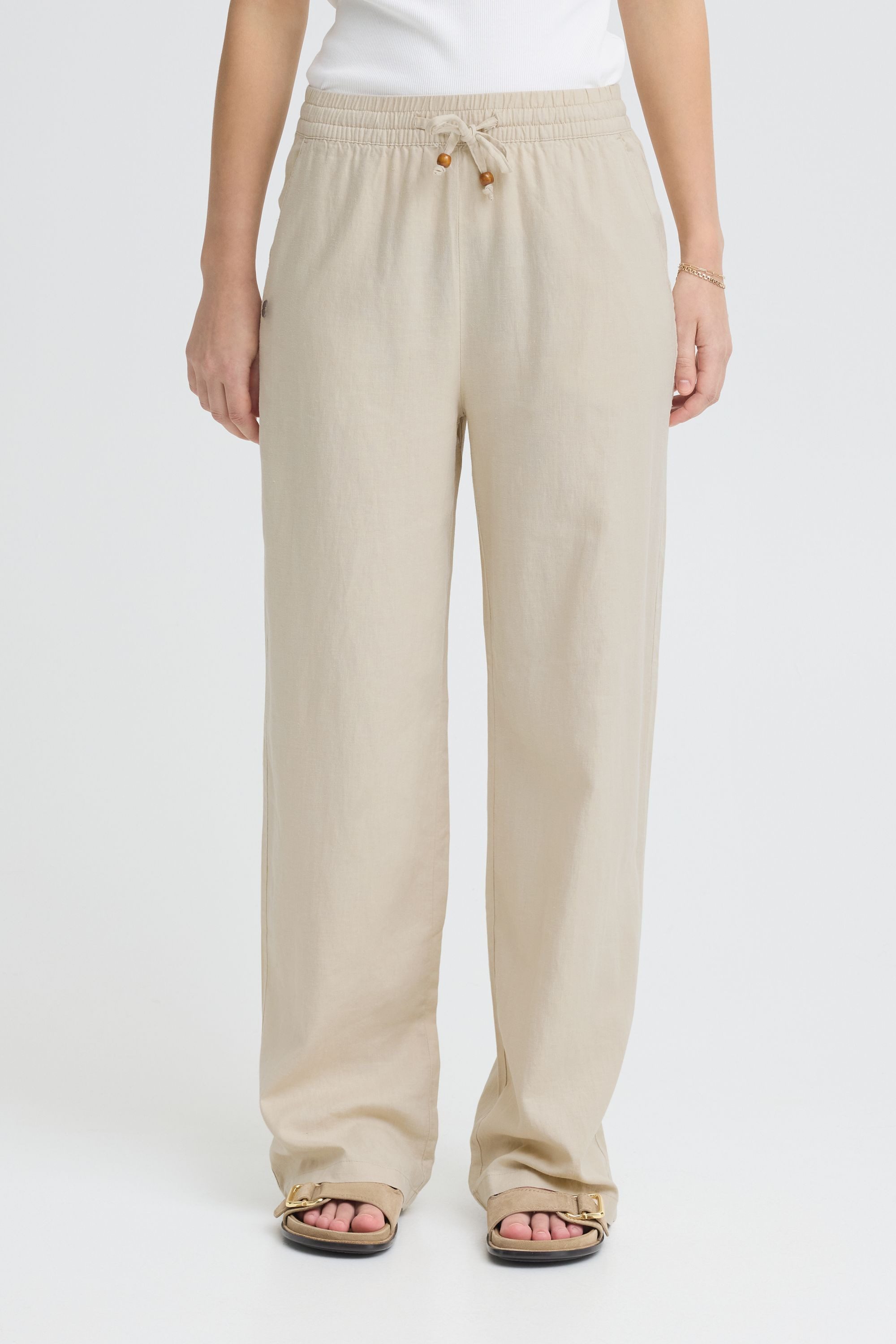 OXMO Leinenhose OXAlfa Lockere Leinen-Mix-Hose - Loose Fit