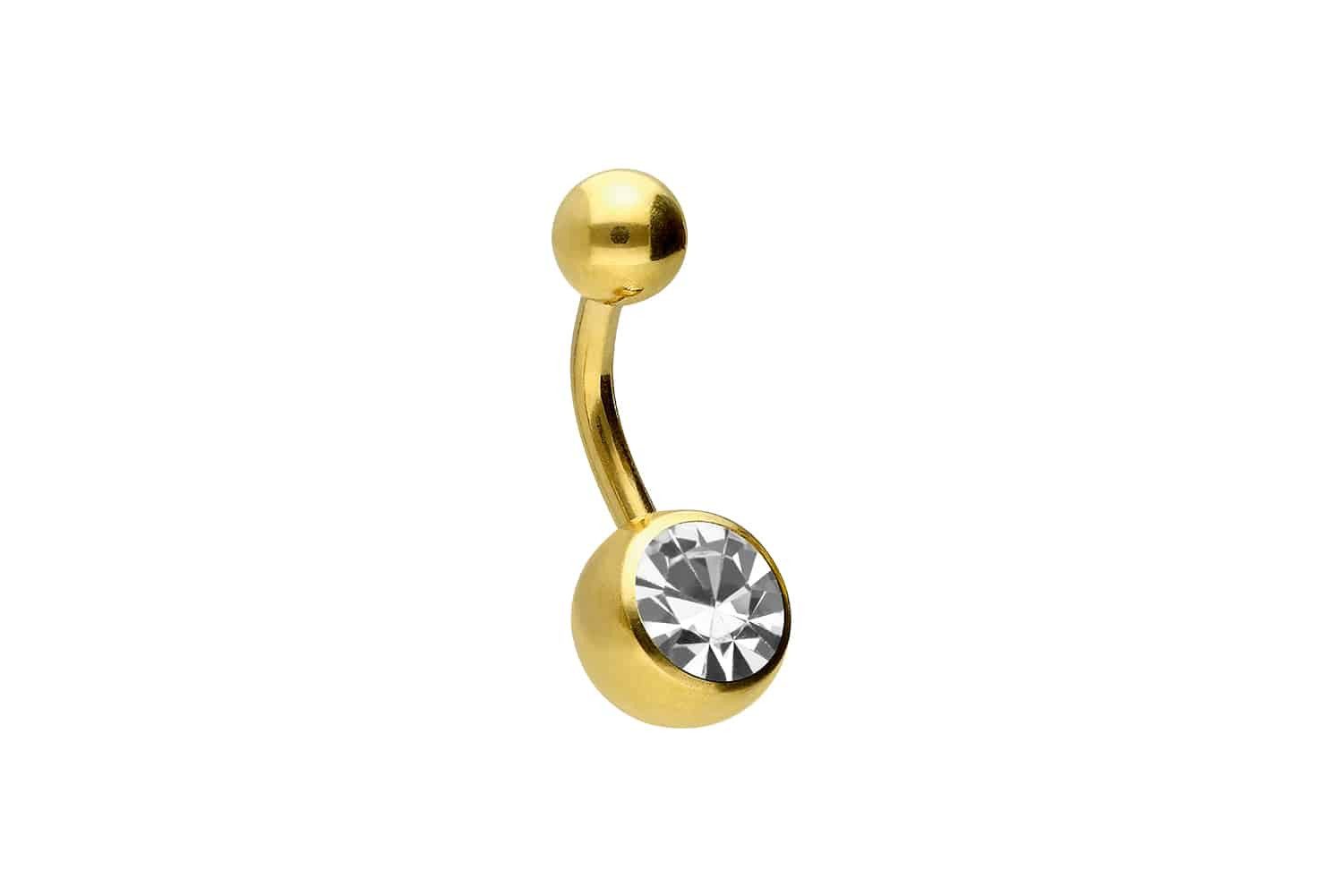PIERCINGLINE Bauchnabelpiercing Titan Bananabell mit Innengewinde KRISTALL (Bananabells, 1-tlg)