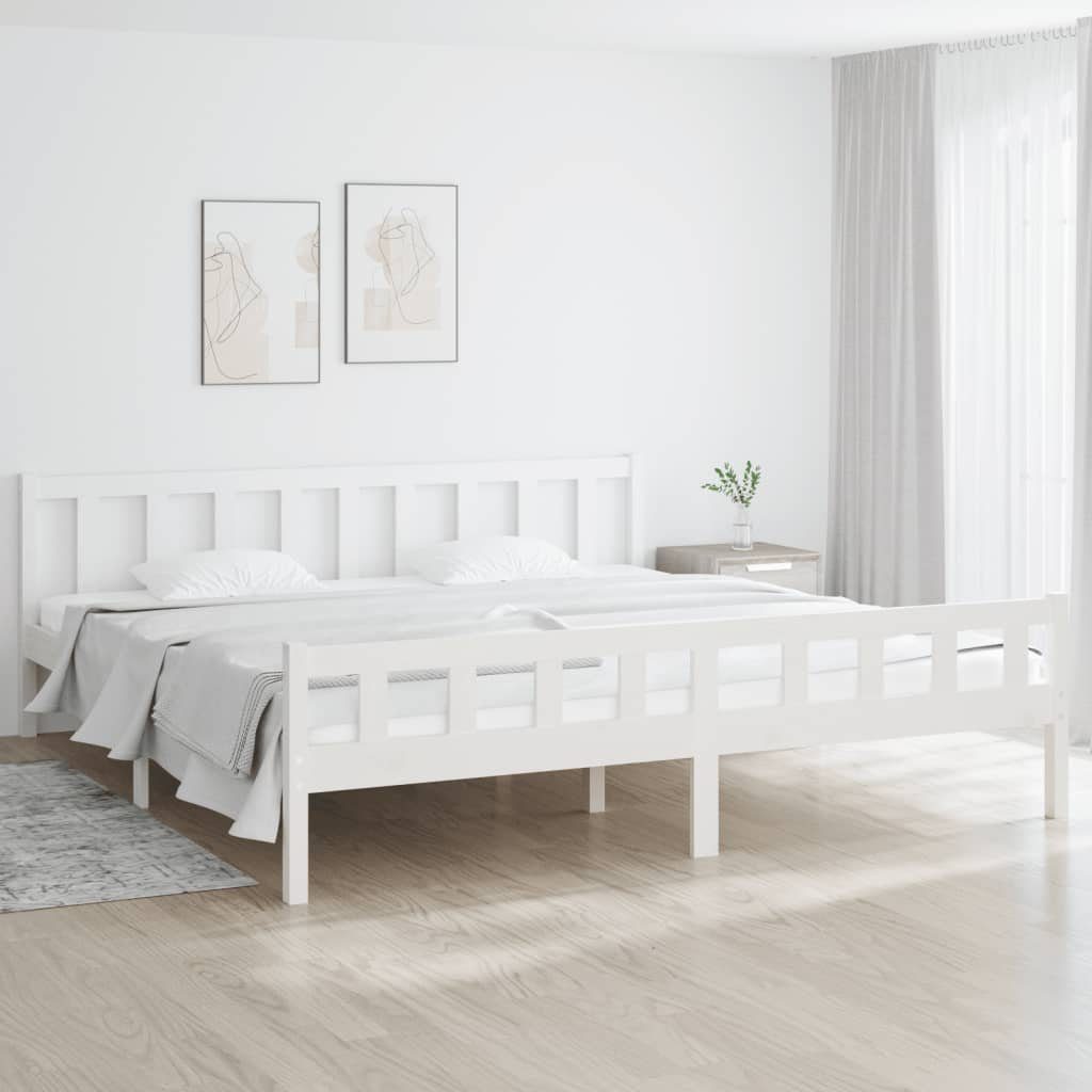 furnicato Bett Massivholzbett Weiß 200x200 cm