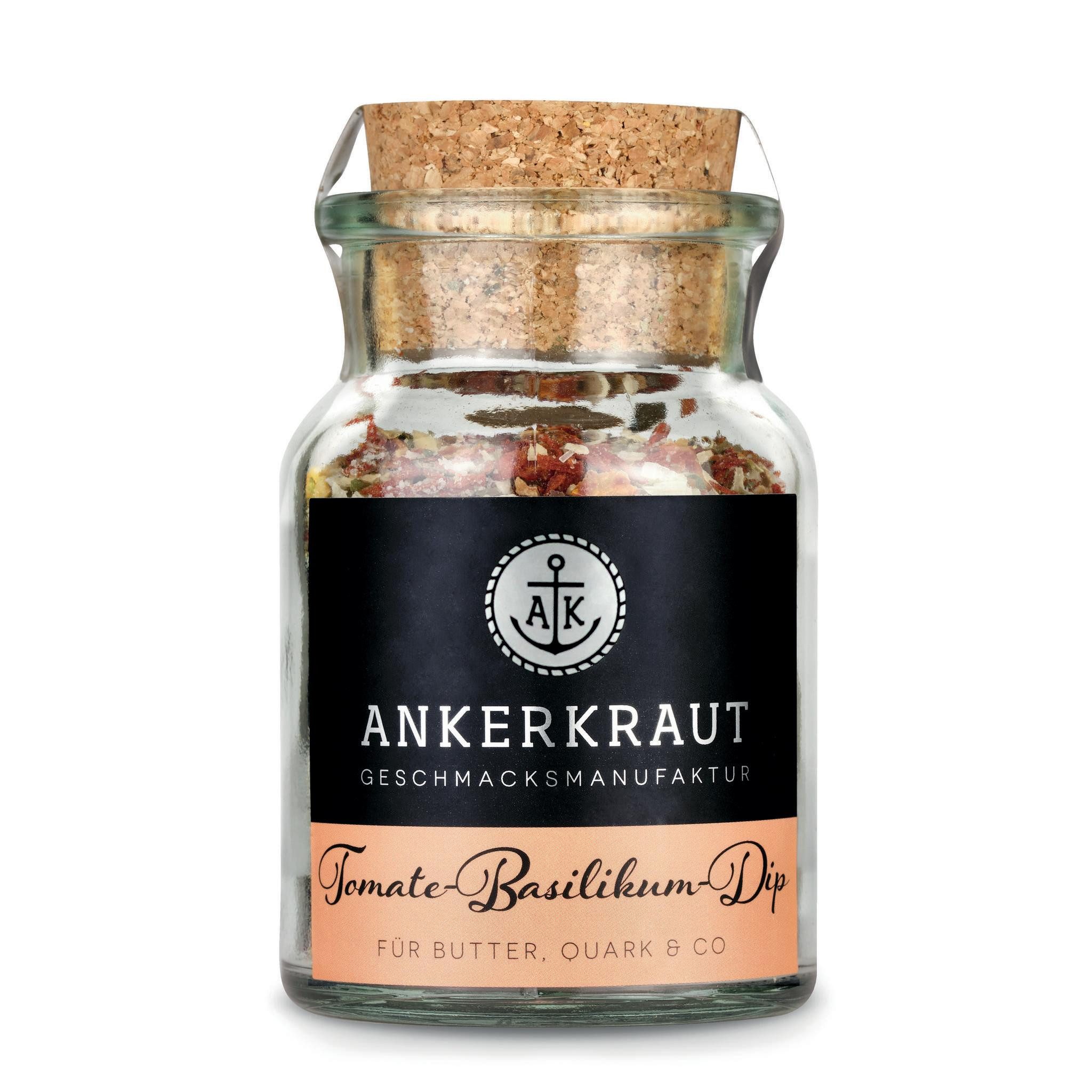 Ankerkraut Gewürz Tomate-Basilikum-Dip, Tomate-Basilikum-Dip, 60g im Korkenglas