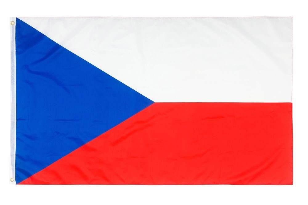 PHENO FLAGS Flagge Tschechien Flagge 90 x 150 cm Czech Republik Česko Fahne (Hissflagge für Fahnenmast), Inkl. 2 Messing Ösen