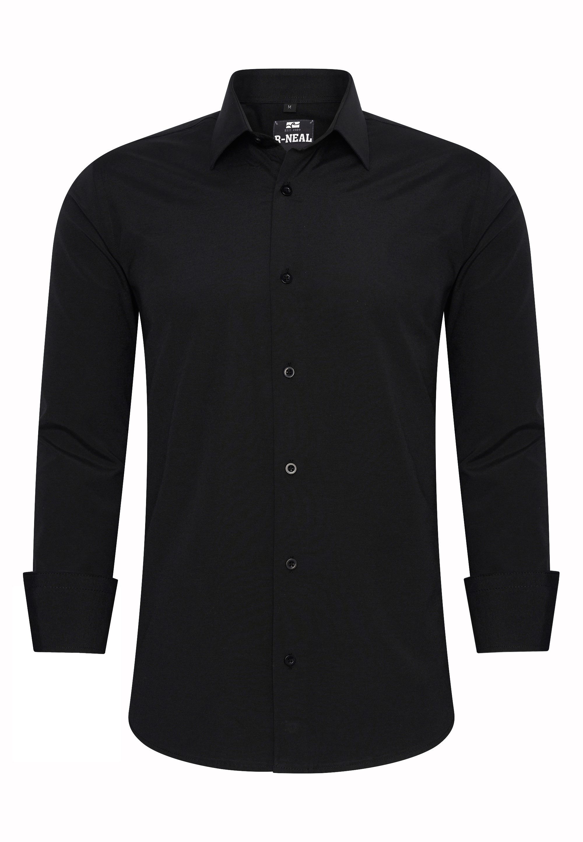 R-NEAL Businesshemd Herren Kontrast Hemd "R-NEAL" Hochzeit-Hemd Slim Fit Stretchhemd