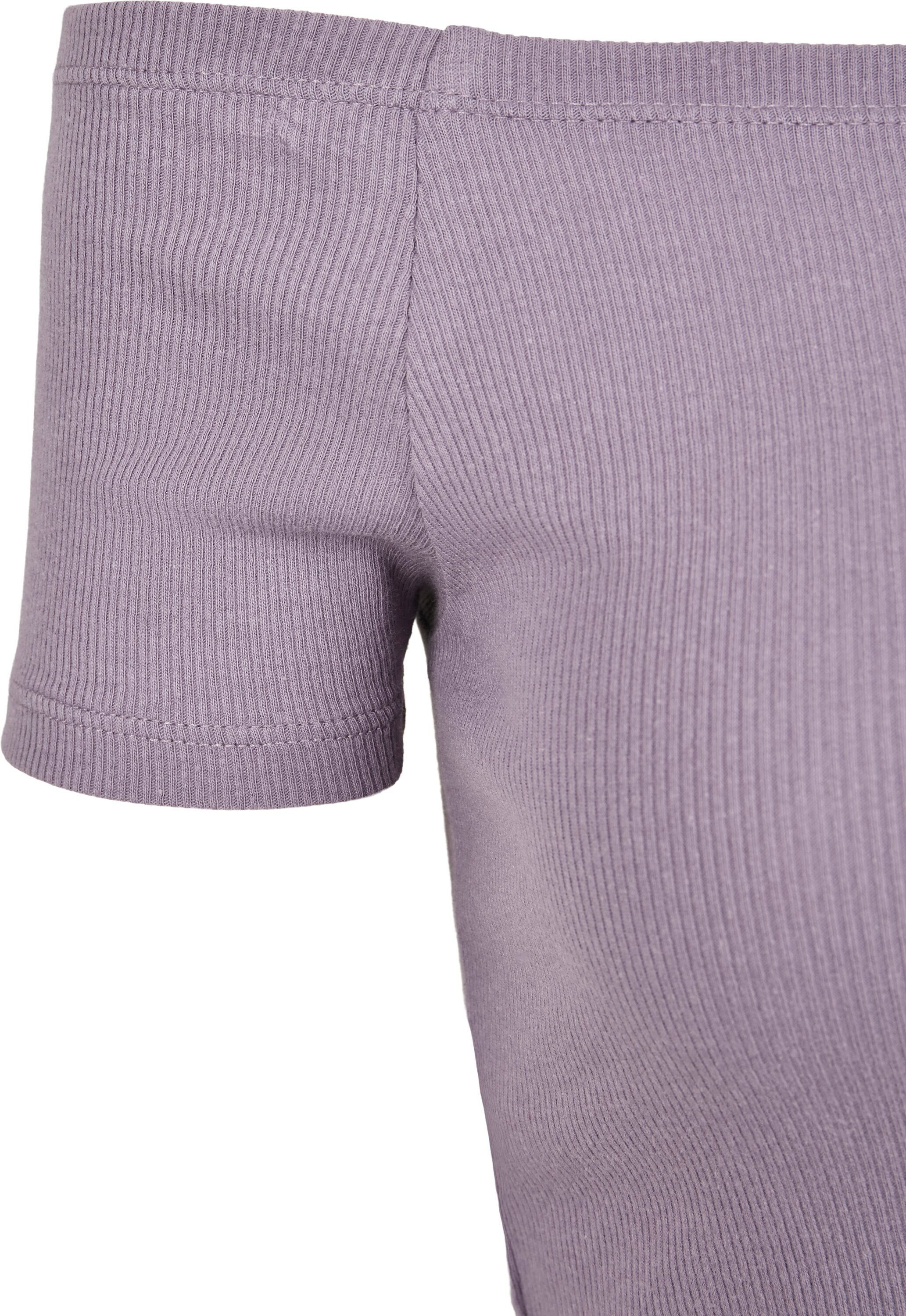 Shoulder (1-tlg) Rib Damen Ladies T-Shirt URBAN Tee CLASSICS dustypurple Off